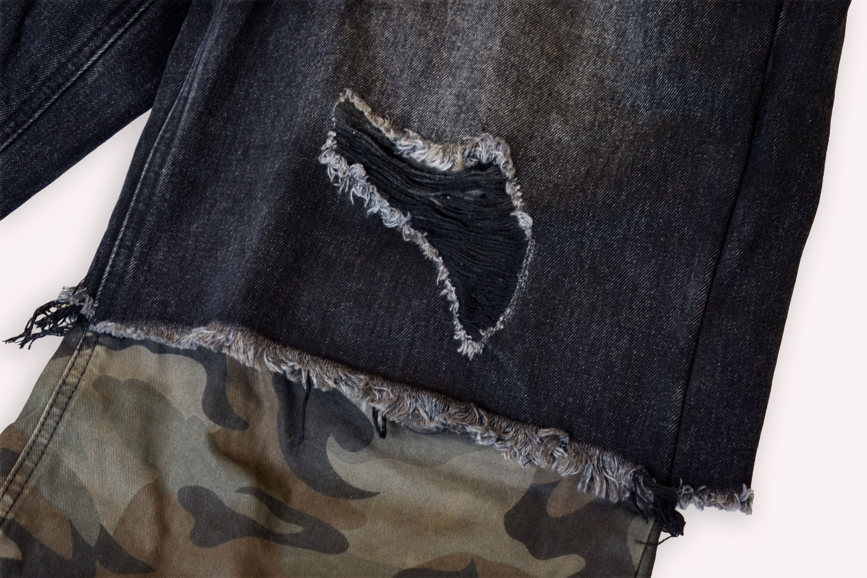 CLP Distressed Layered Camo Cargo Shorts