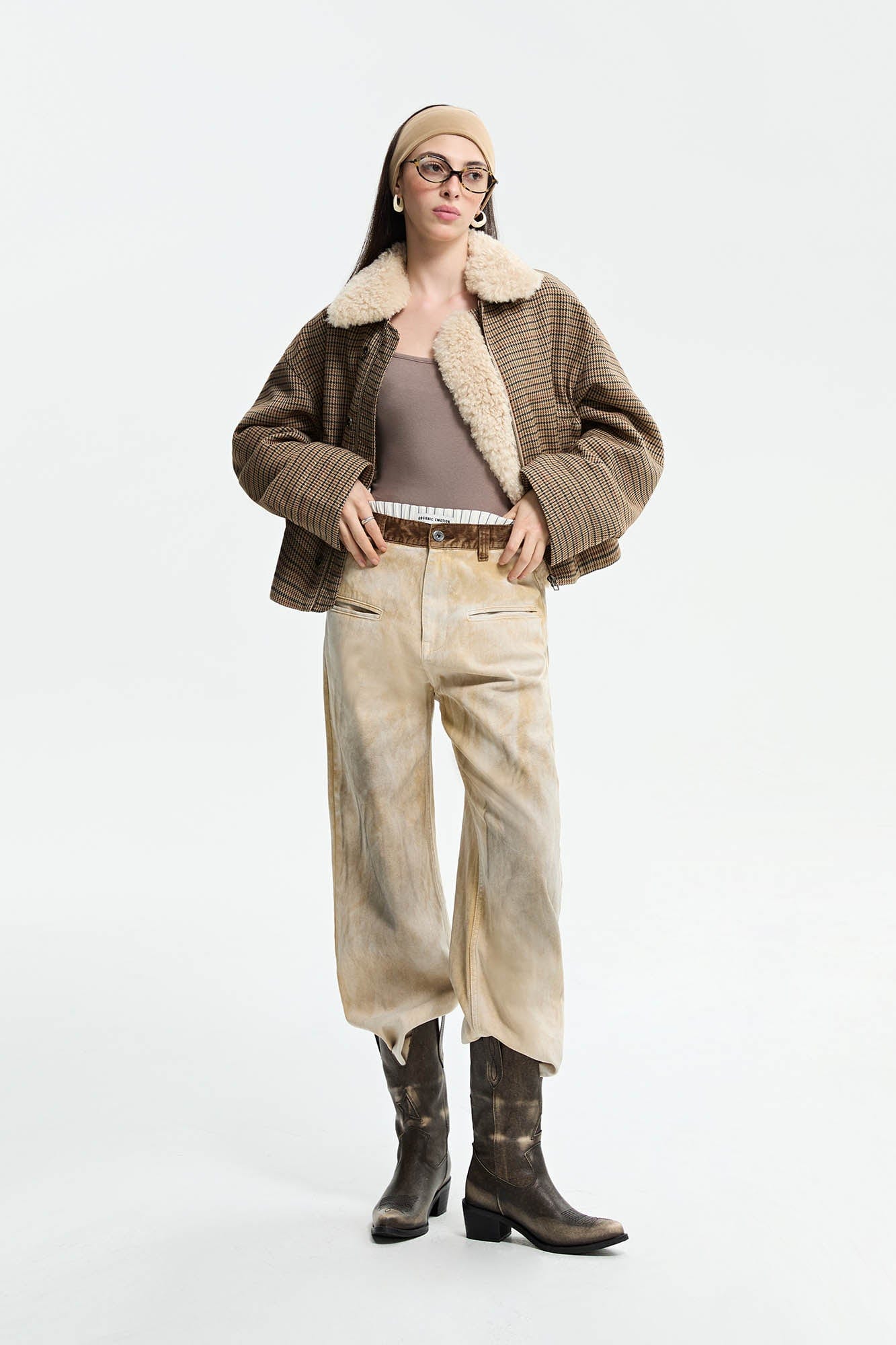 ORGANIC EMOTION Dirty Fit Distressed Wide-Leg Pants