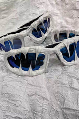 Pi0neeR Ice Melt Dripped Resin Sunglasses Blue