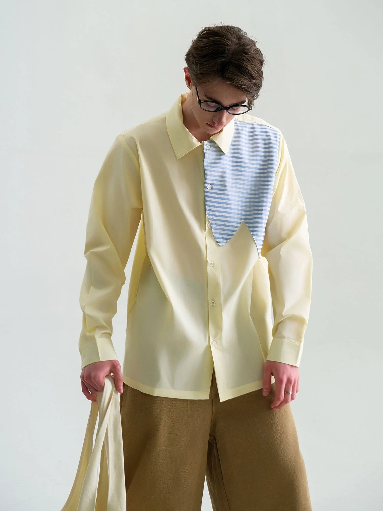 WIID Checks Asymmetrical Patch Shirt