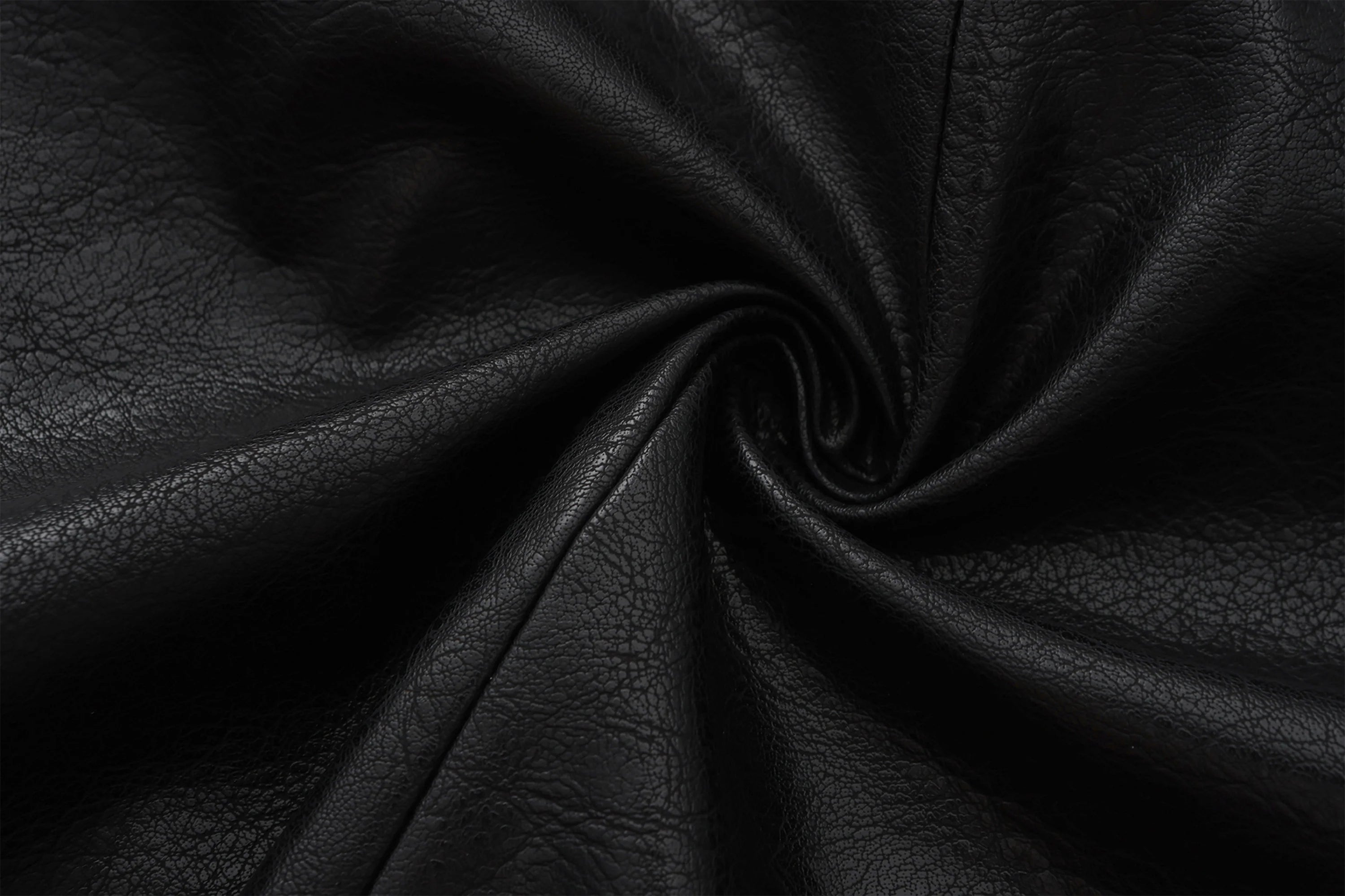 VANN VALRENCE Retro Glossy Faux Leather Jacket