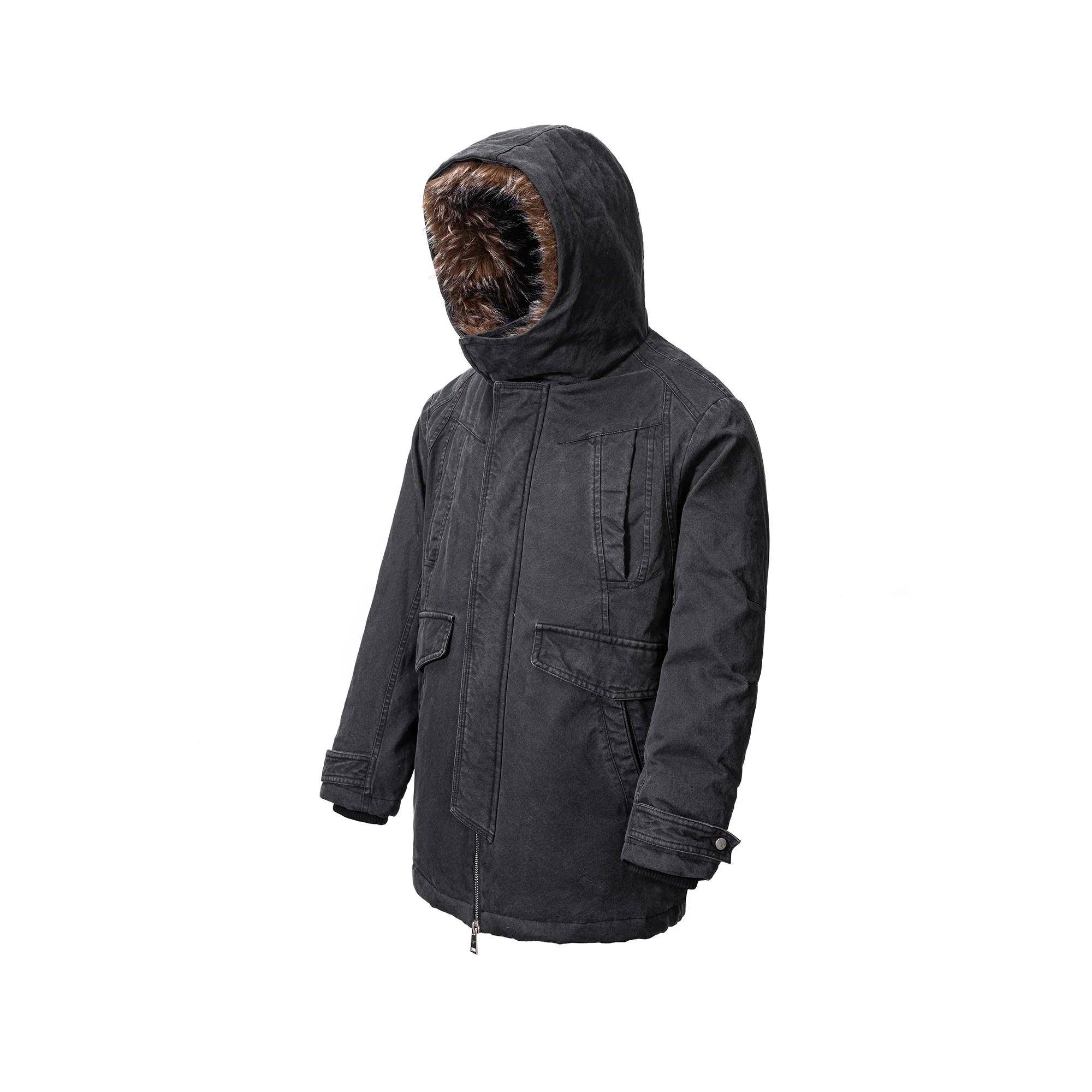 CATSSTAC Faux Fur-Trimmed Utility Parka