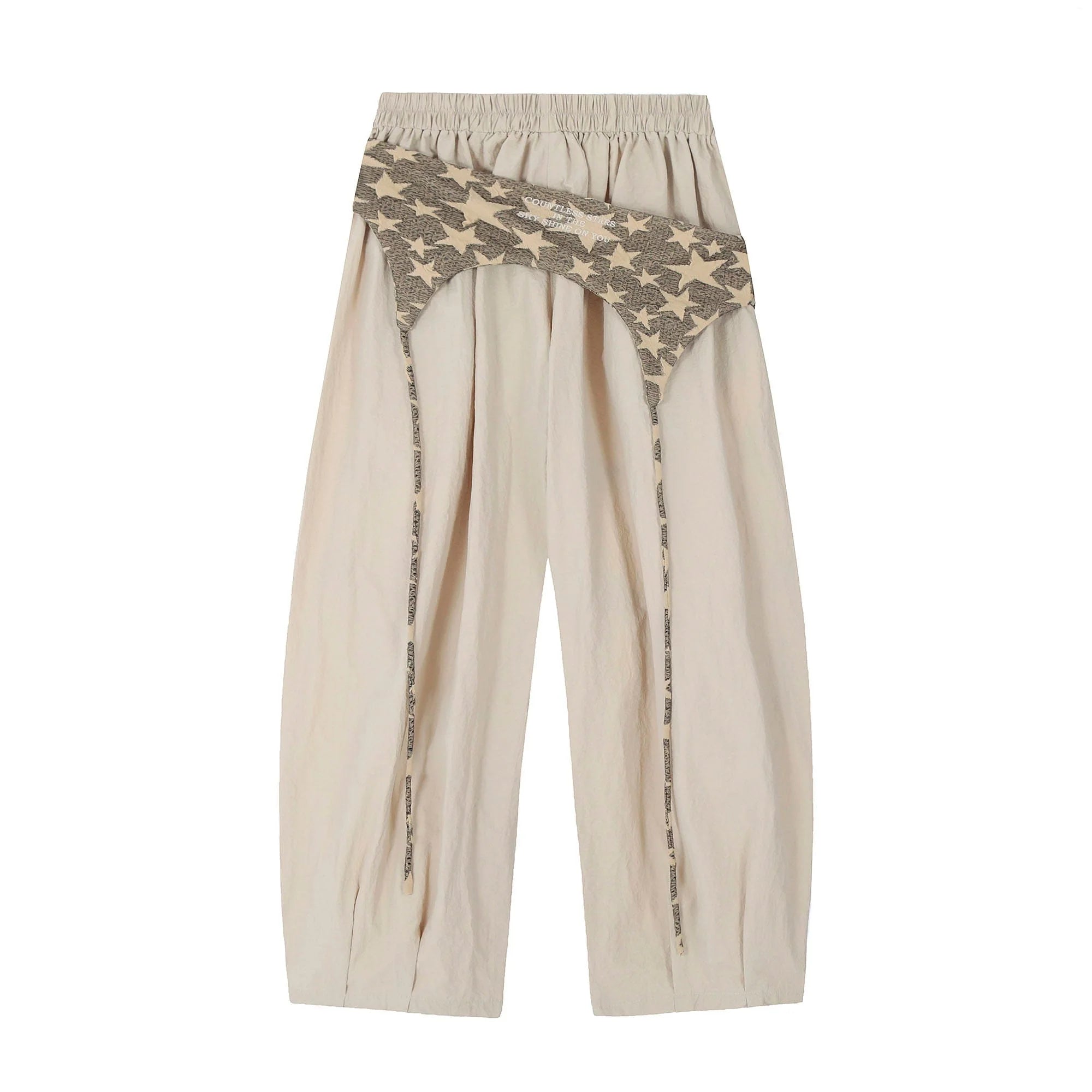 CLP Layered Crinkled Waist-Panel Parachute Pants