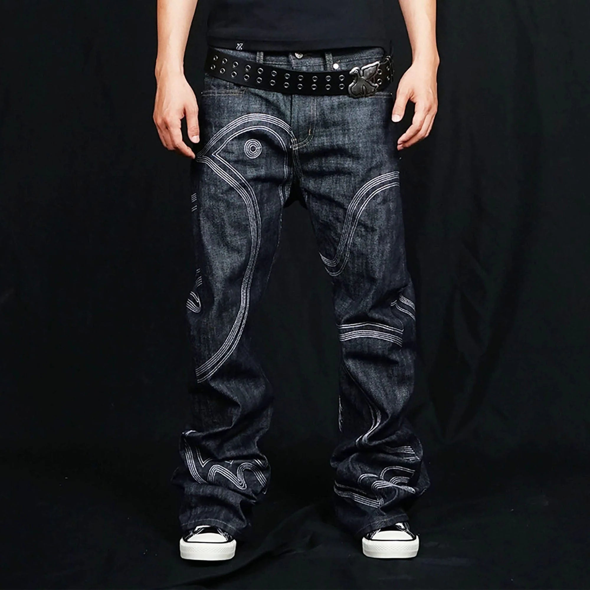 VINKID Embroidered Dove Stitched Selvedge Jeans