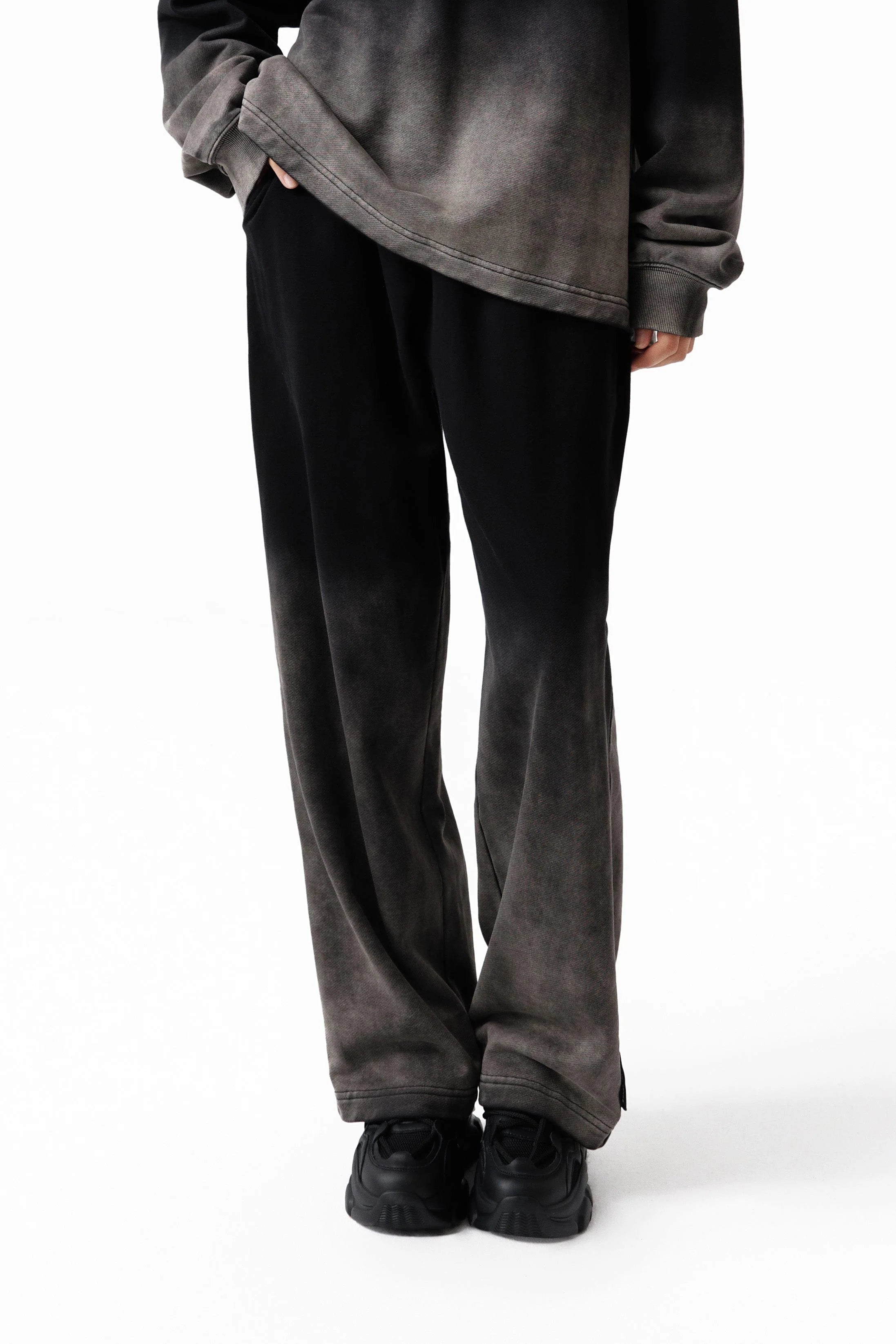 VANN VALRENCE Washed Gradient Straight-Leg Pants