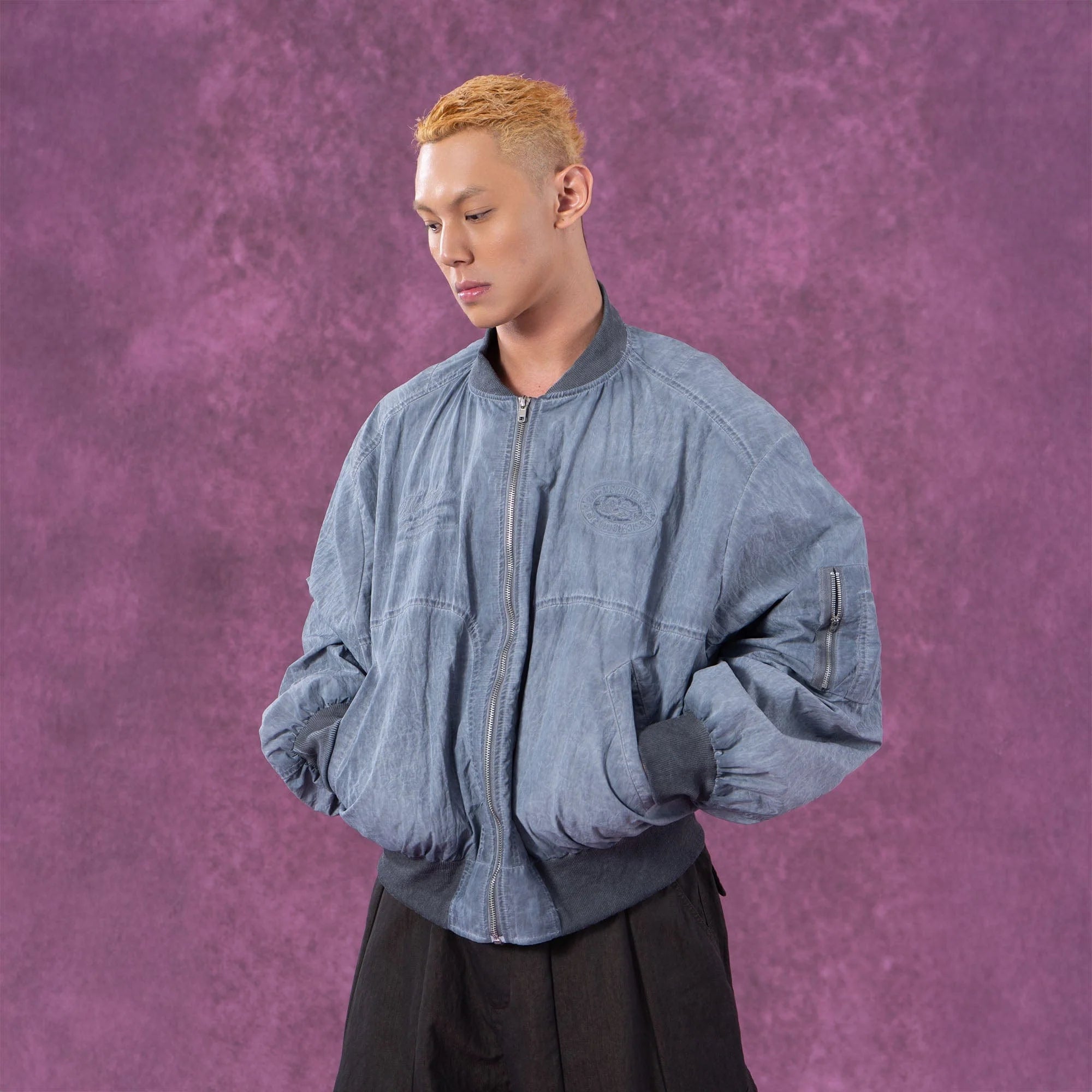 CLP Faded Crinkled Bomber Jacket