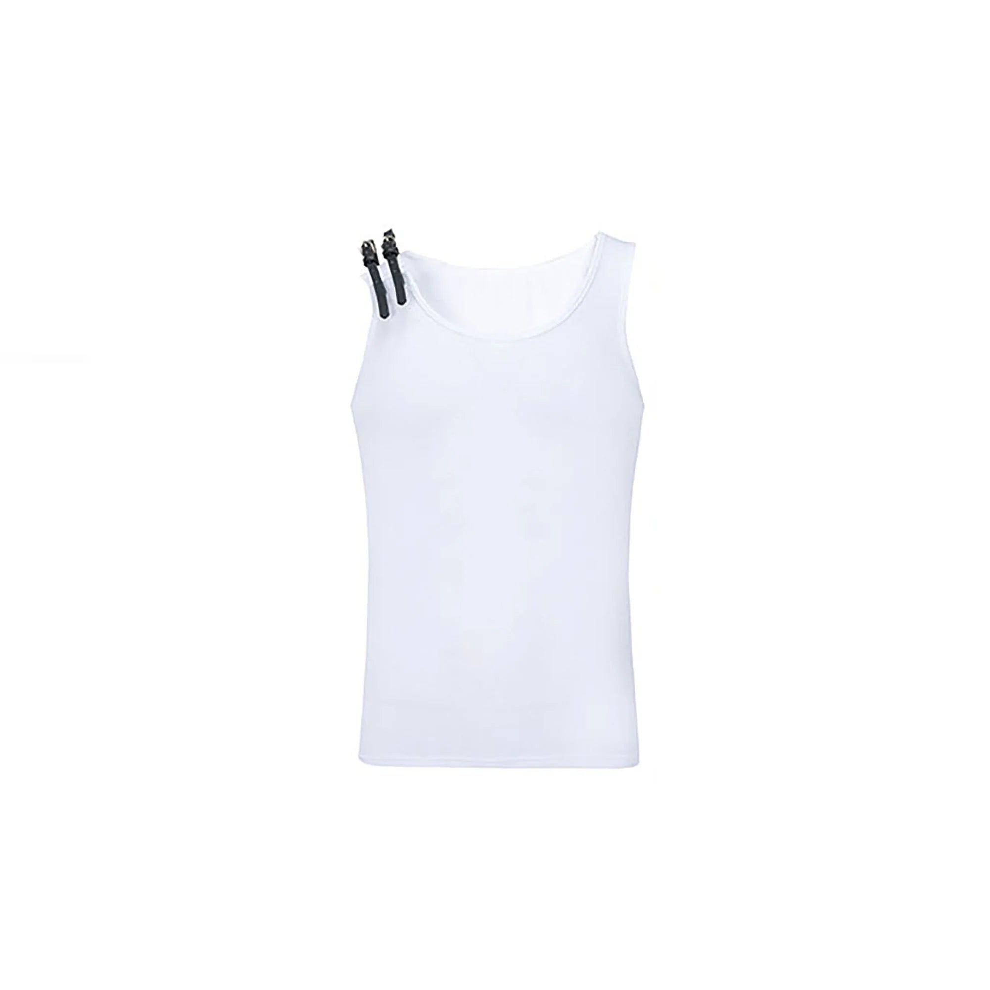 TUIMU Buckle Strap Ribbed Tank Top