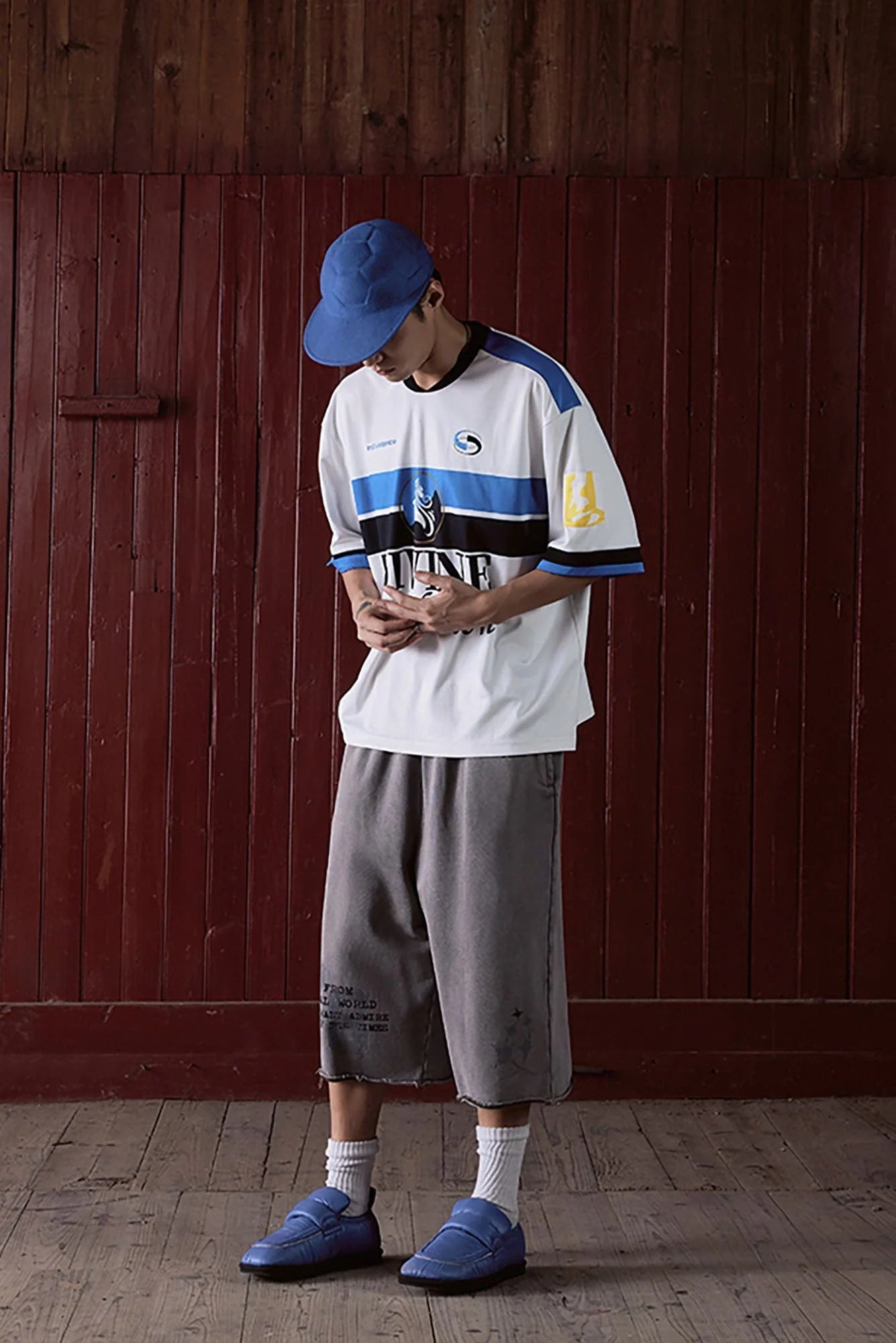 IN EXISTENCE NO.21 Contrast Graphic Sports T-Shirt