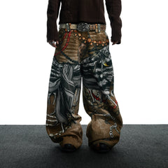 DND4DES Antique Jewelry Print Baggy Jeans