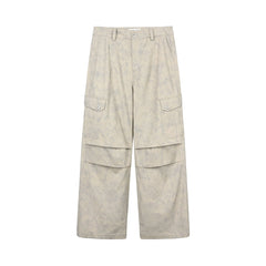 OKAYTHXBYE Subtle Marble Multi-Pocket Cargo Pants