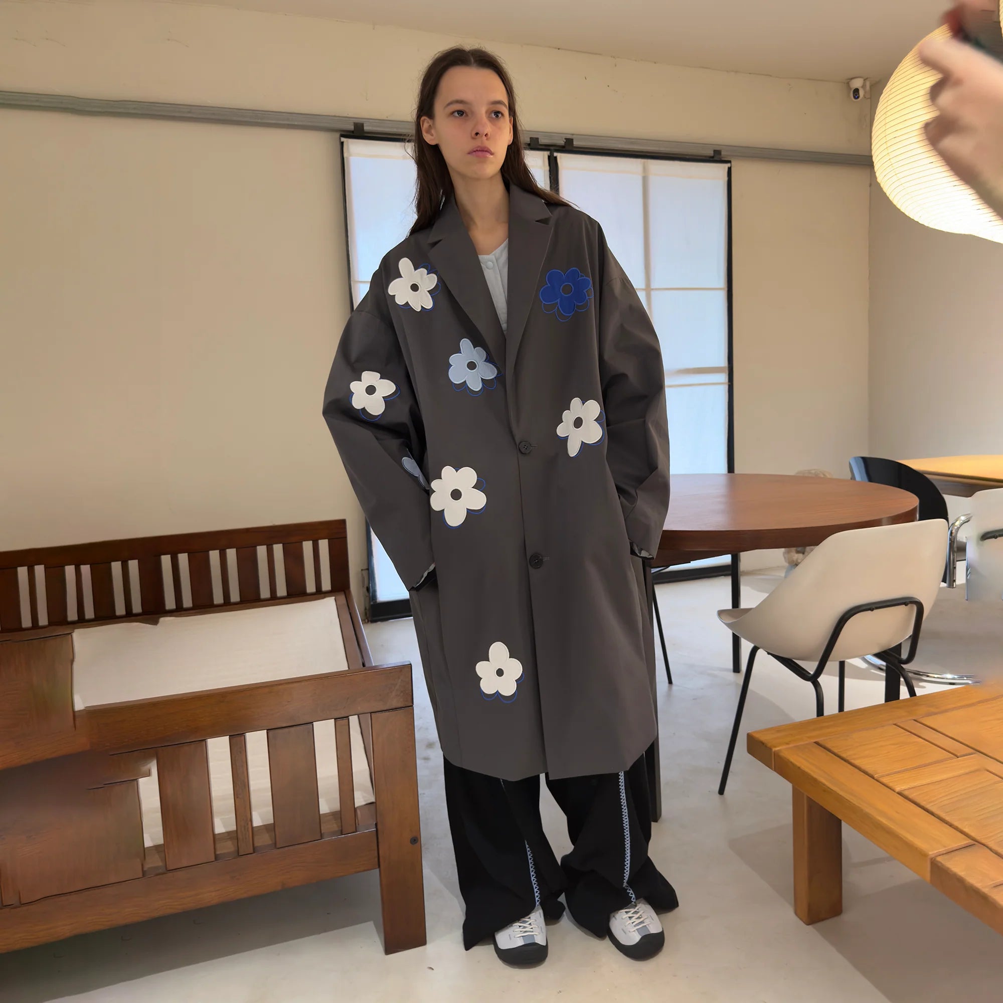 MIICHOUS Floral Paneled Detachable Liner Coat