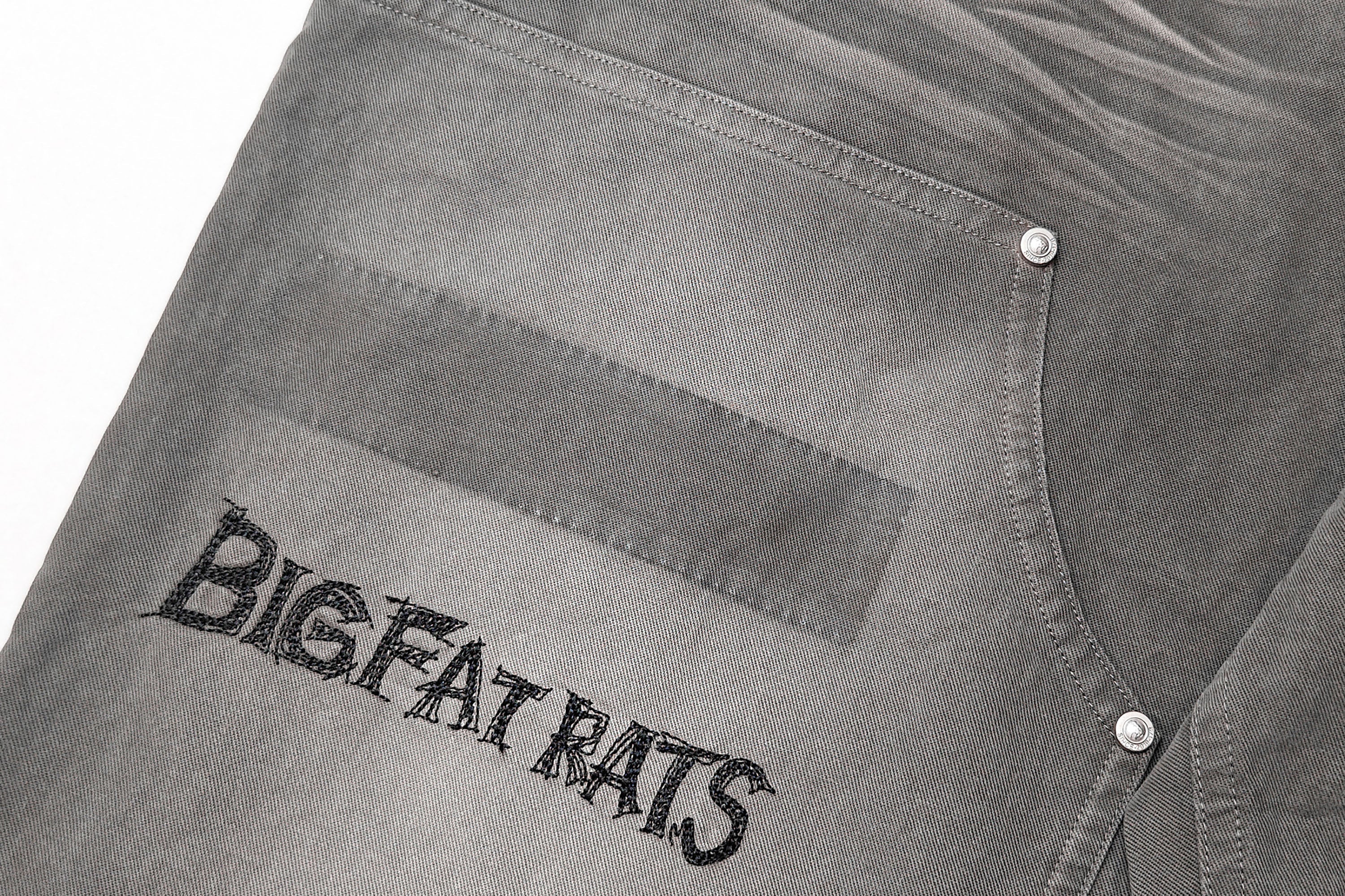 FACEONLAB Distressed Washed Double-Knee Pants