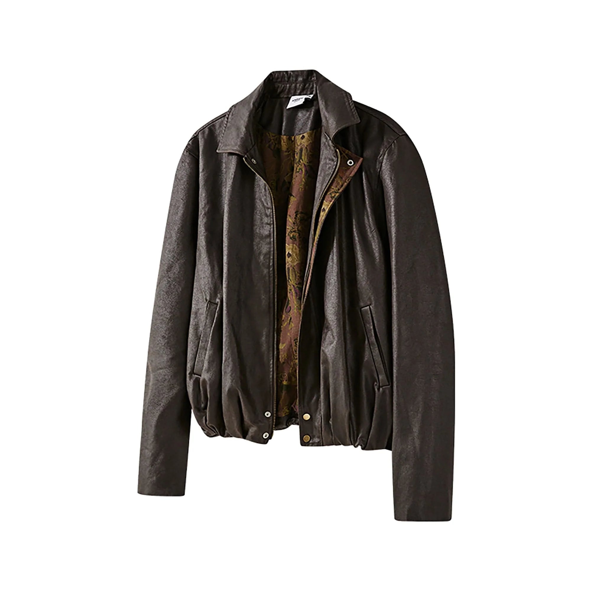 KREATE Floral-Lined Suede Bomber Jacket
