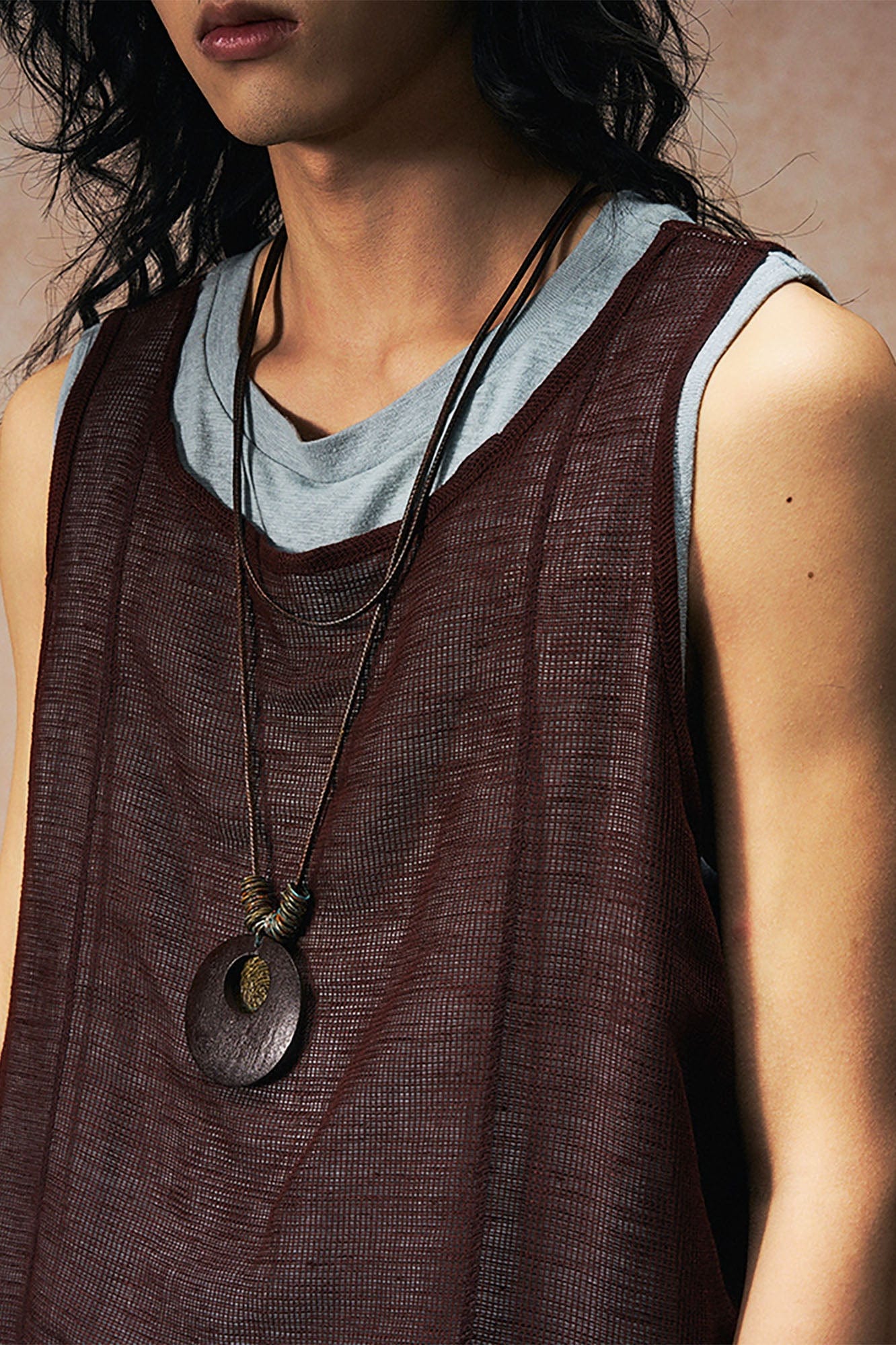 GONGHE REPUB Sheer Linen-Cotton Layered Vest