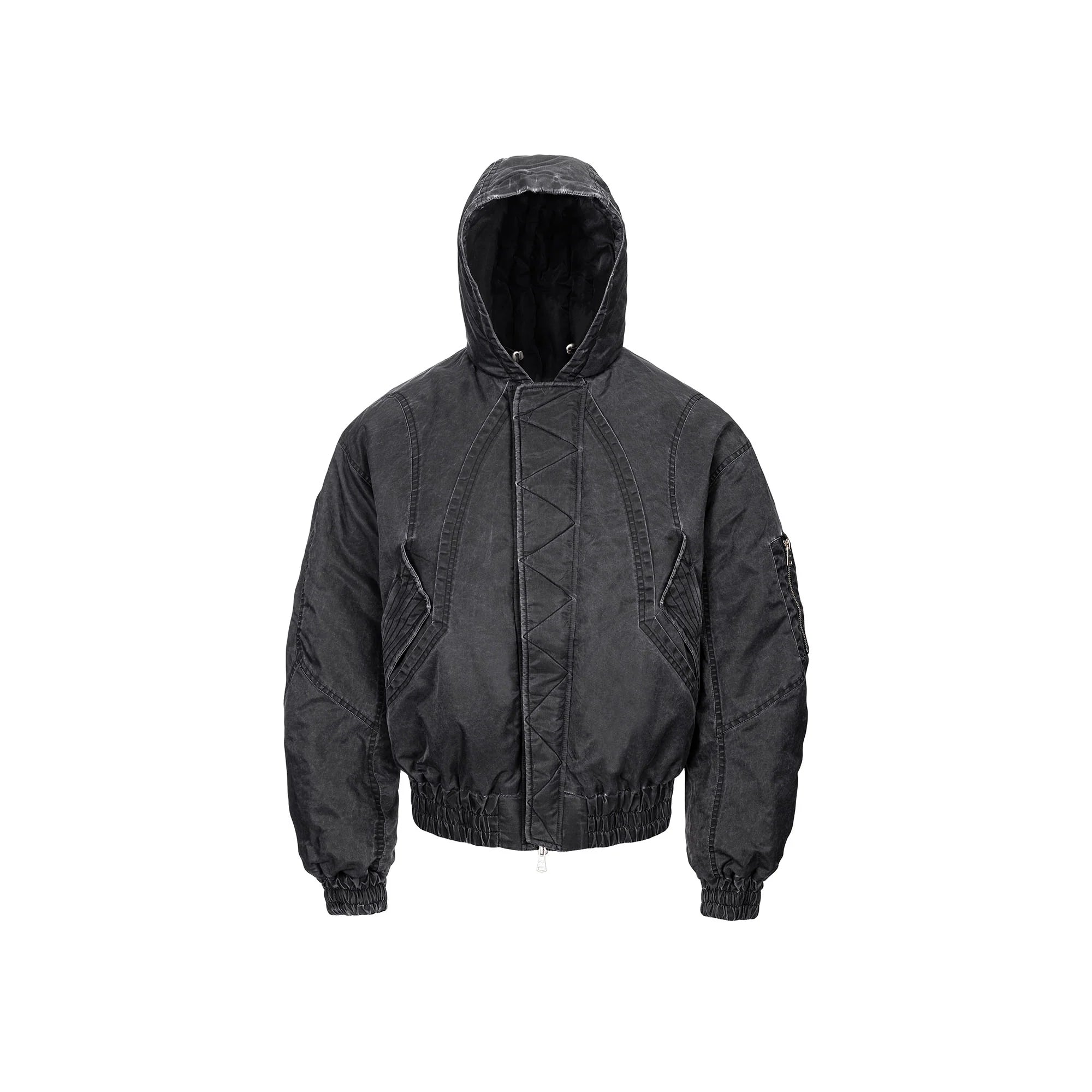 CATSSTAC Washed Nylon Bomber Puffer Jacket