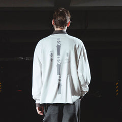 RICHILL Retro Naval Graphic Crewneck Long-Sleeve Tee