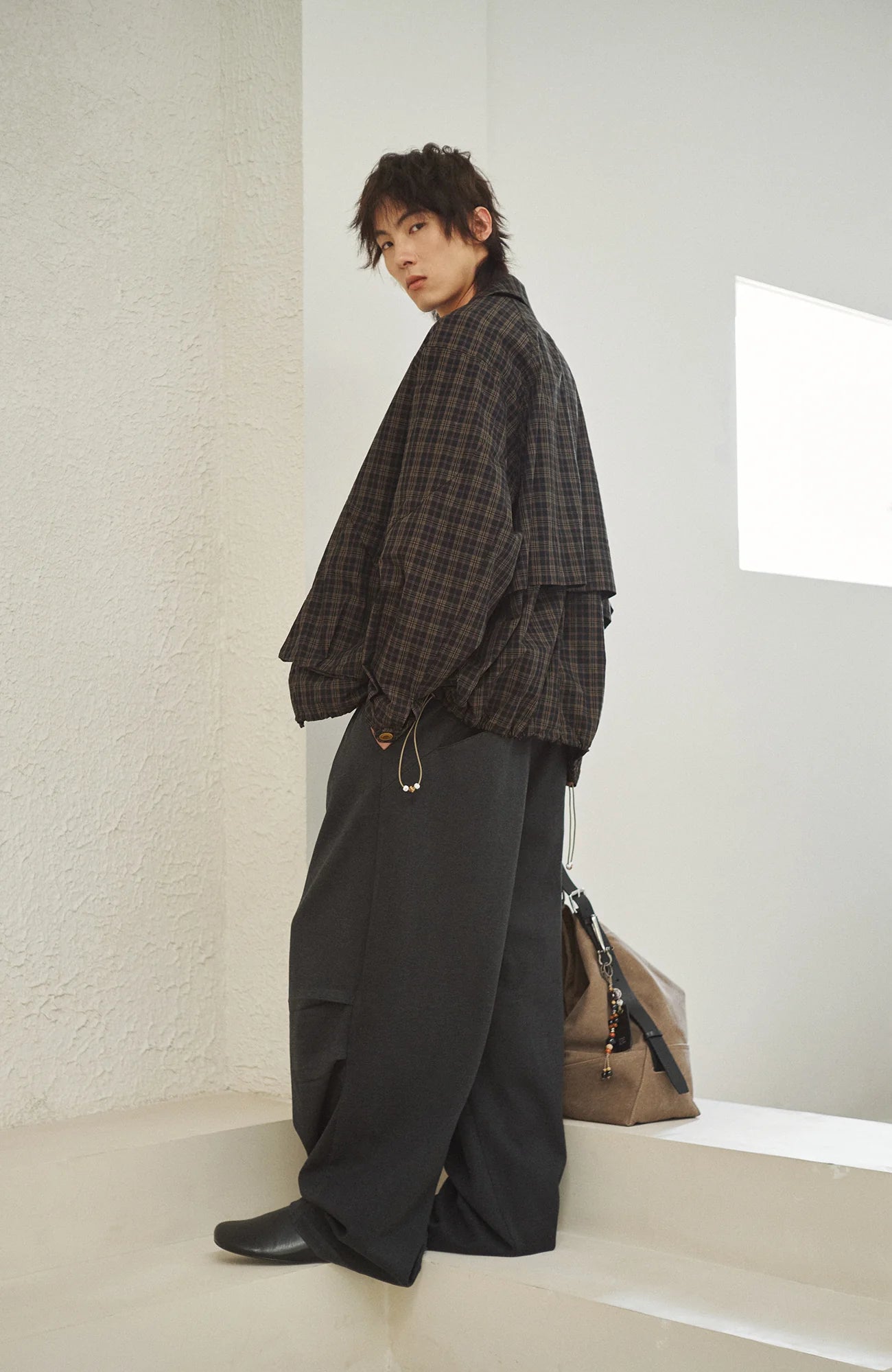 GONGHE REPUB Beaded-Drawstring Oversized Pants
