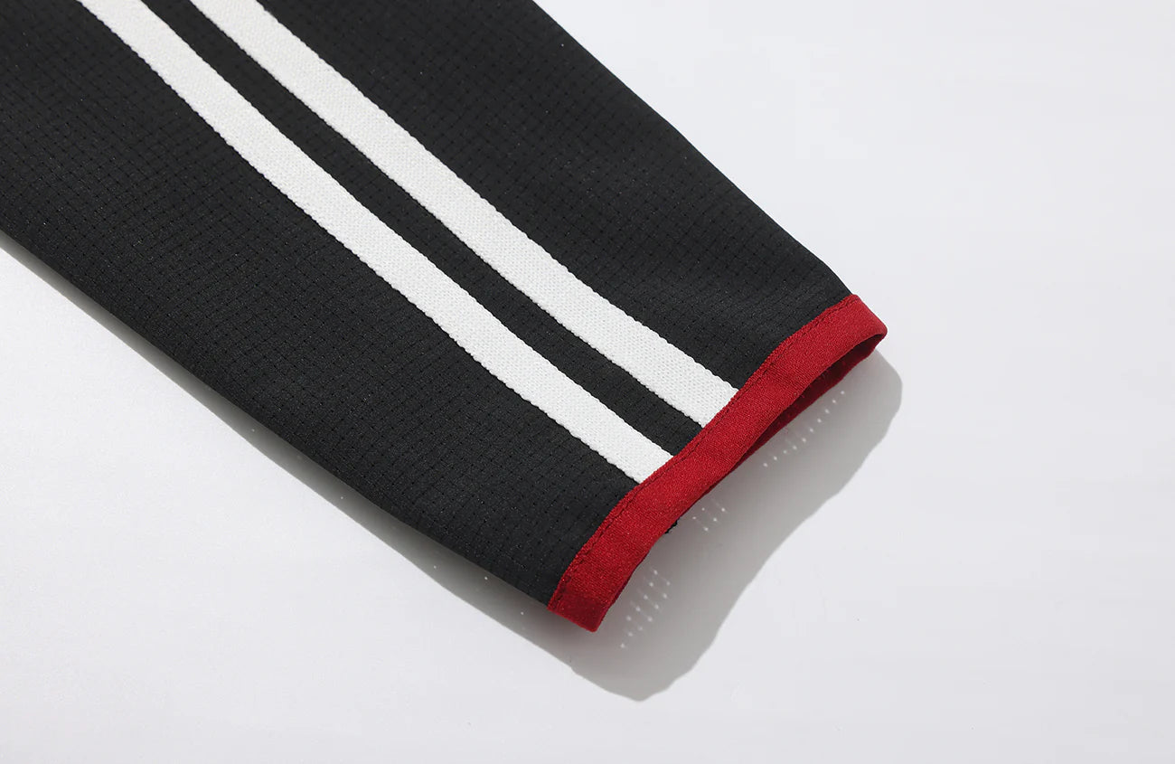 UMAMIISM Striped Hooded Running Jacket