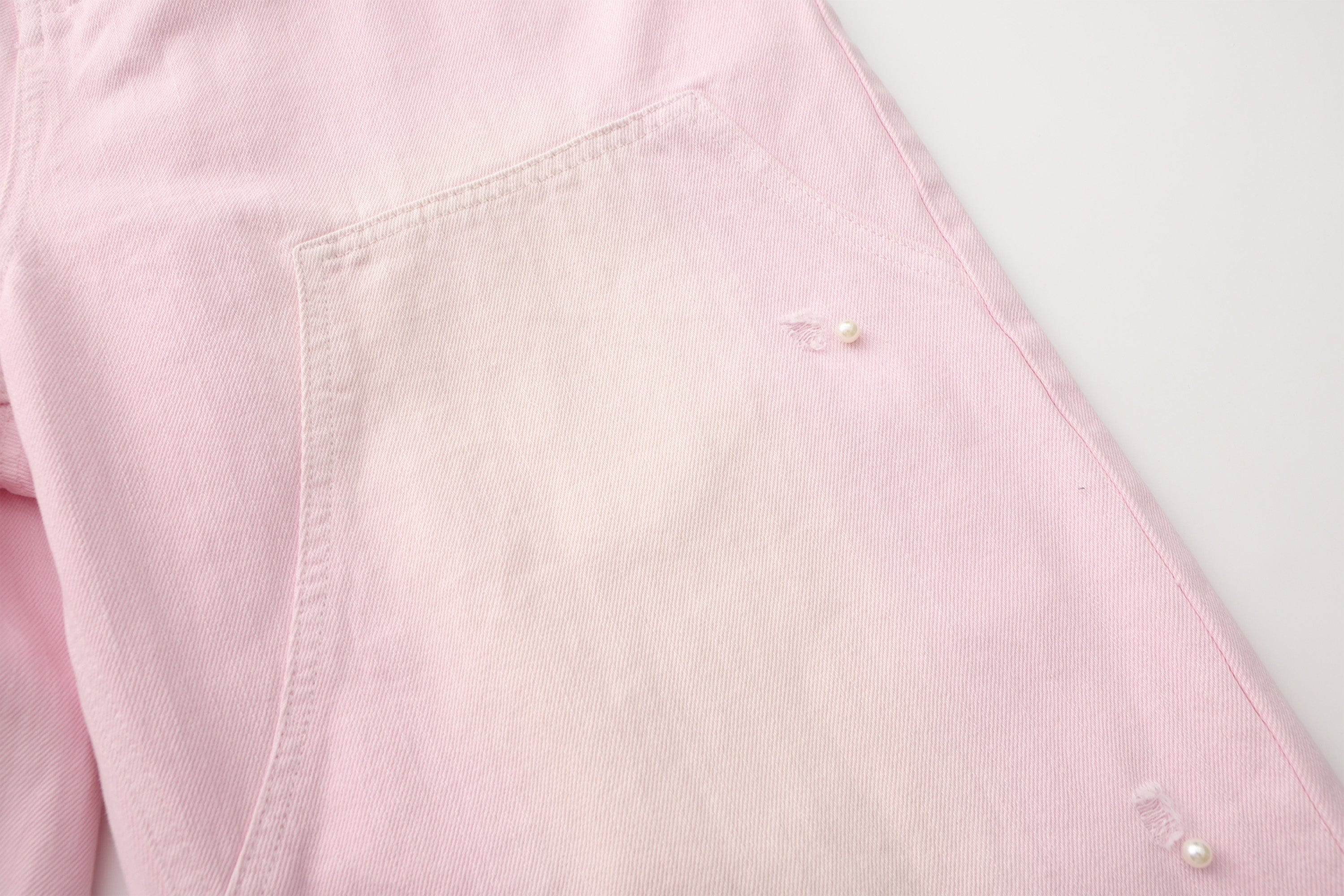 VANN VALRENCE Washed Beaded Double-Knee Trousers