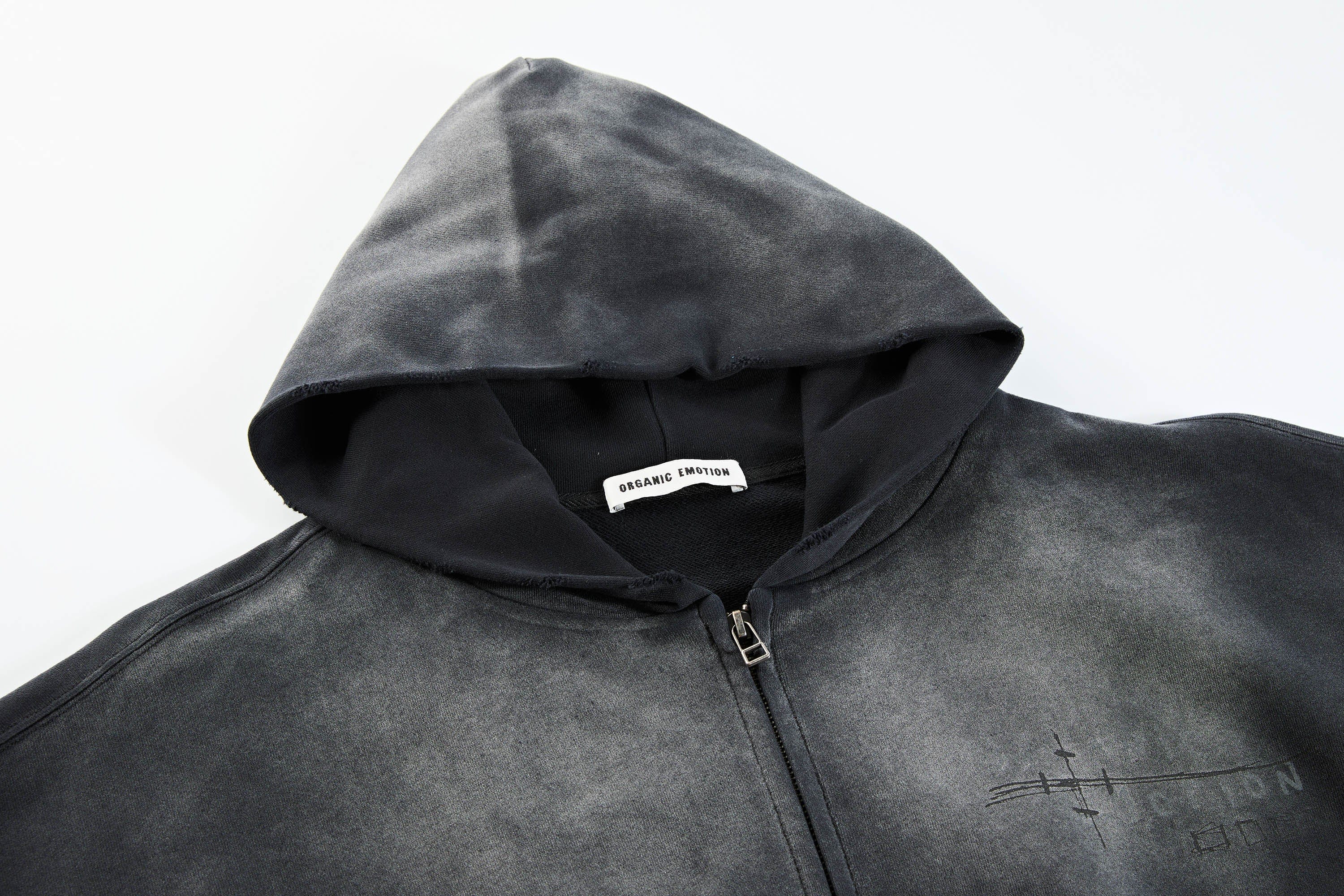 ORGANIC EMOTION Dirty Fit Graffiti Zip-Up Hoodie