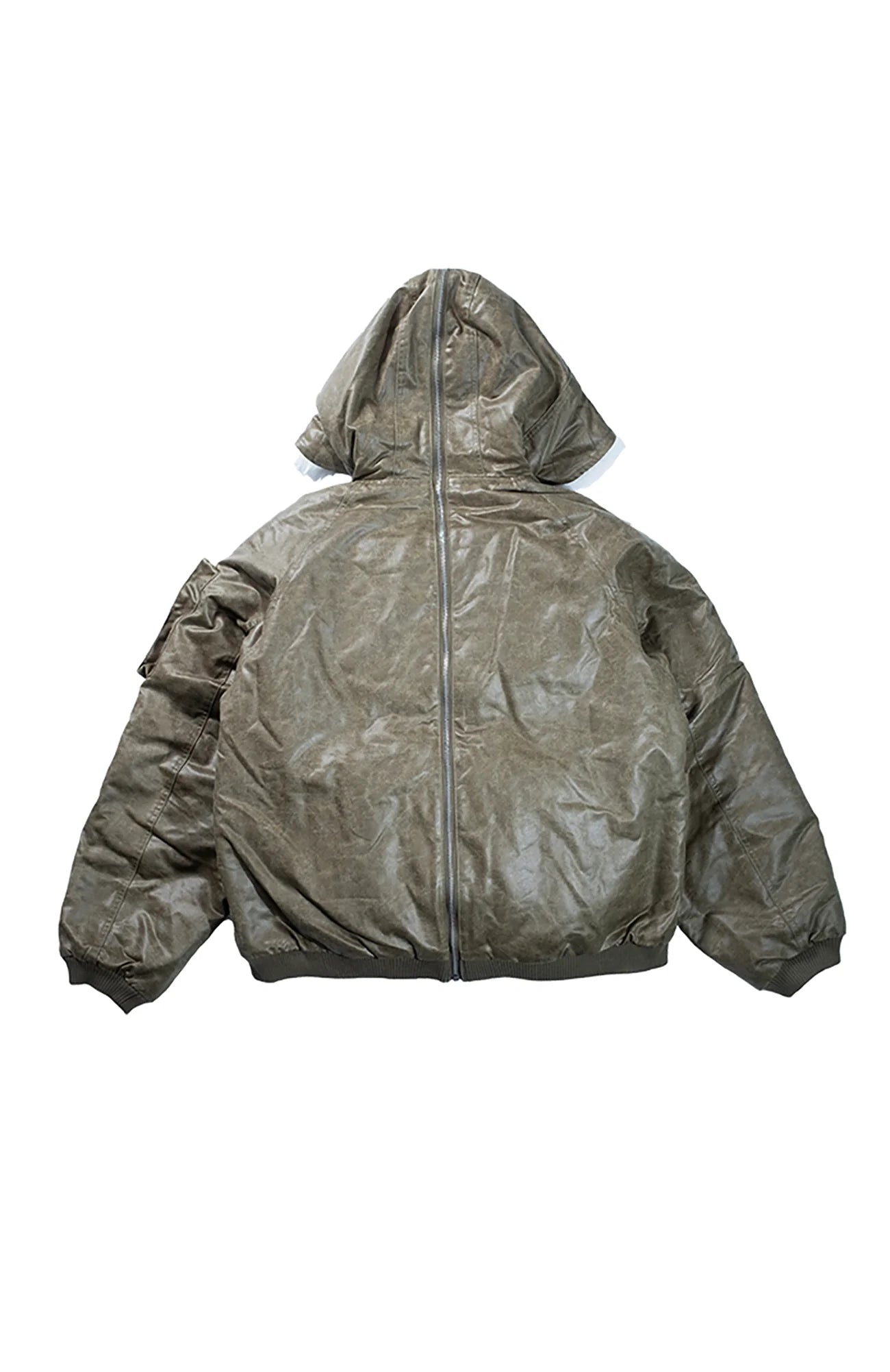 FVVO Faux Fur Liner Hooded Bomber Jacket