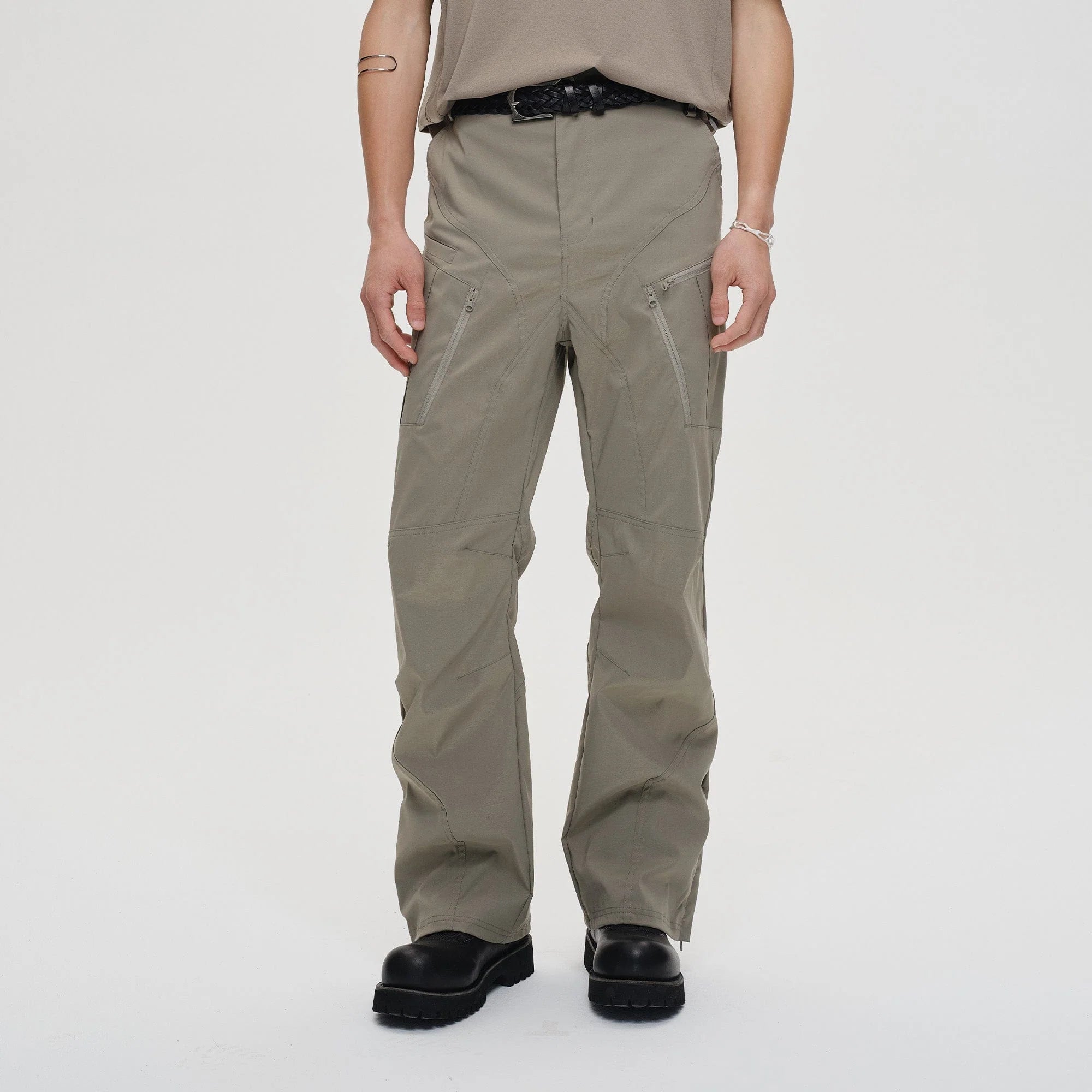CATSSTAC Tech Paneled Zipper Pockets Elastic Waist Pants