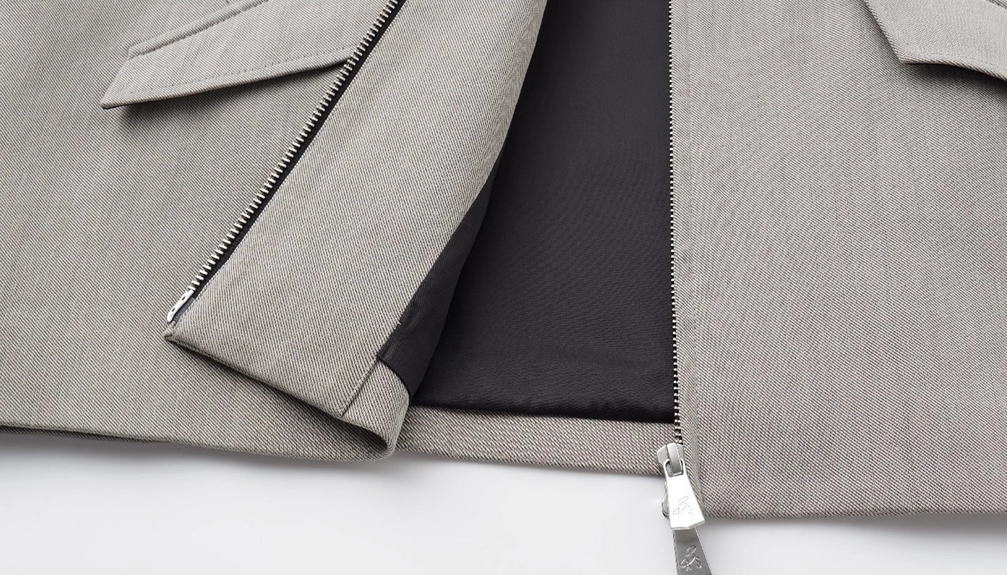 ALVNG AR ANTS Minimal Contrast Woven Collar Jacket