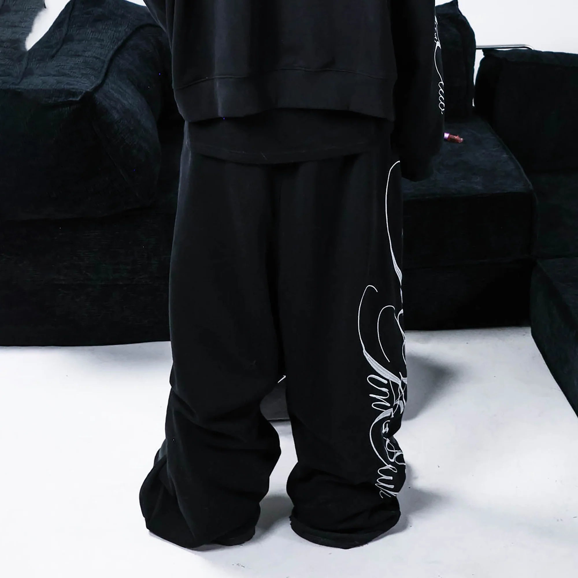 PCCVISION Embroidered Oversized Sweatpants