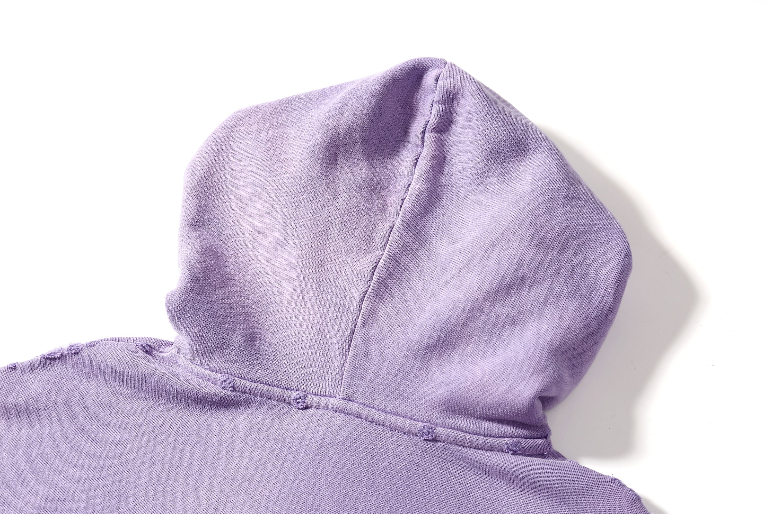 ULIPERY Distressed Gradient Oversized Hoodie Purple