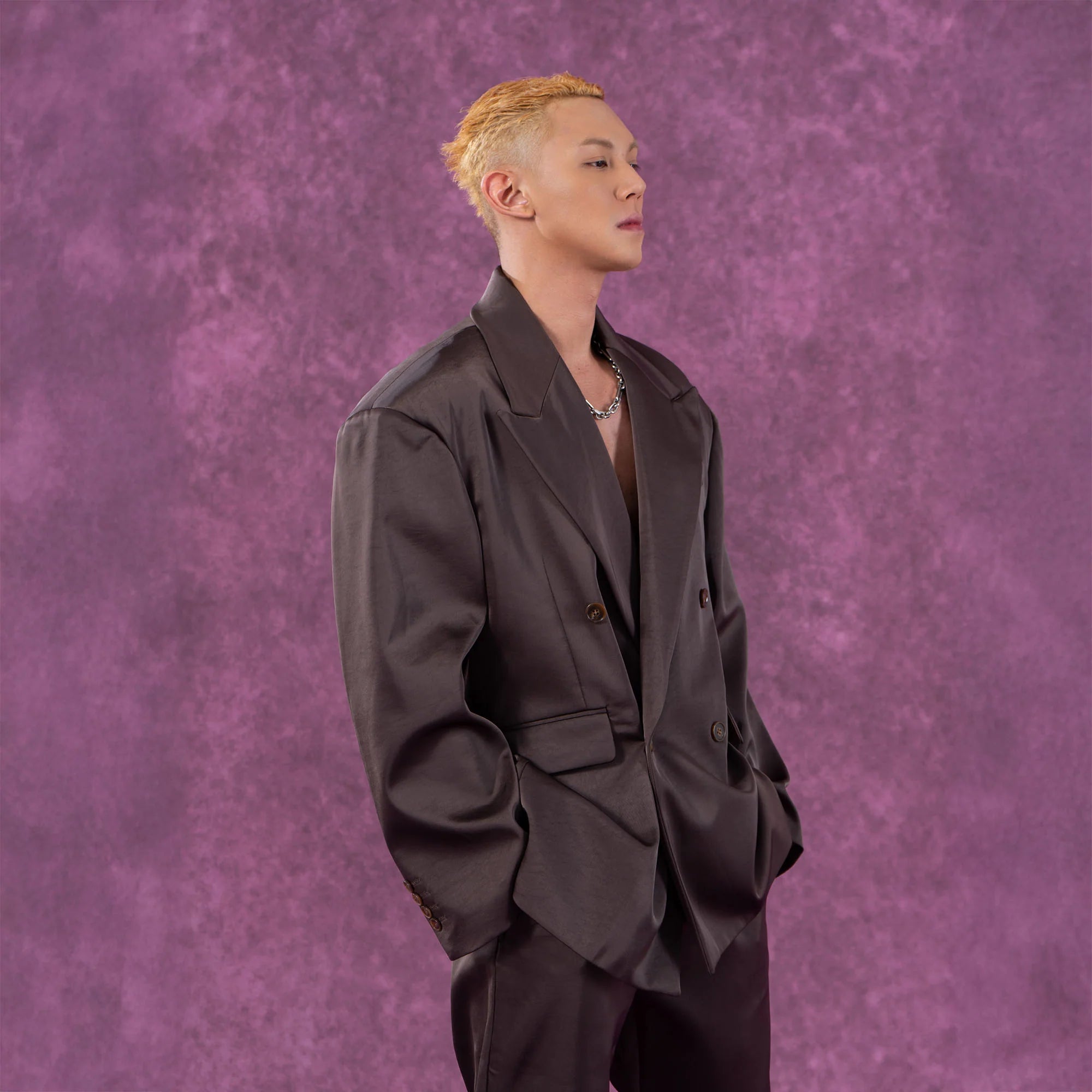 CLP Satin Double-Breasted Oversized Blazer
