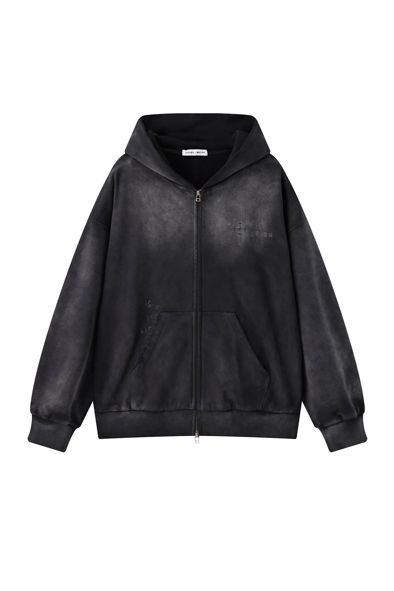 ORGANIC EMOTION Dirty Fit Graffiti Zip-Up Hoodie