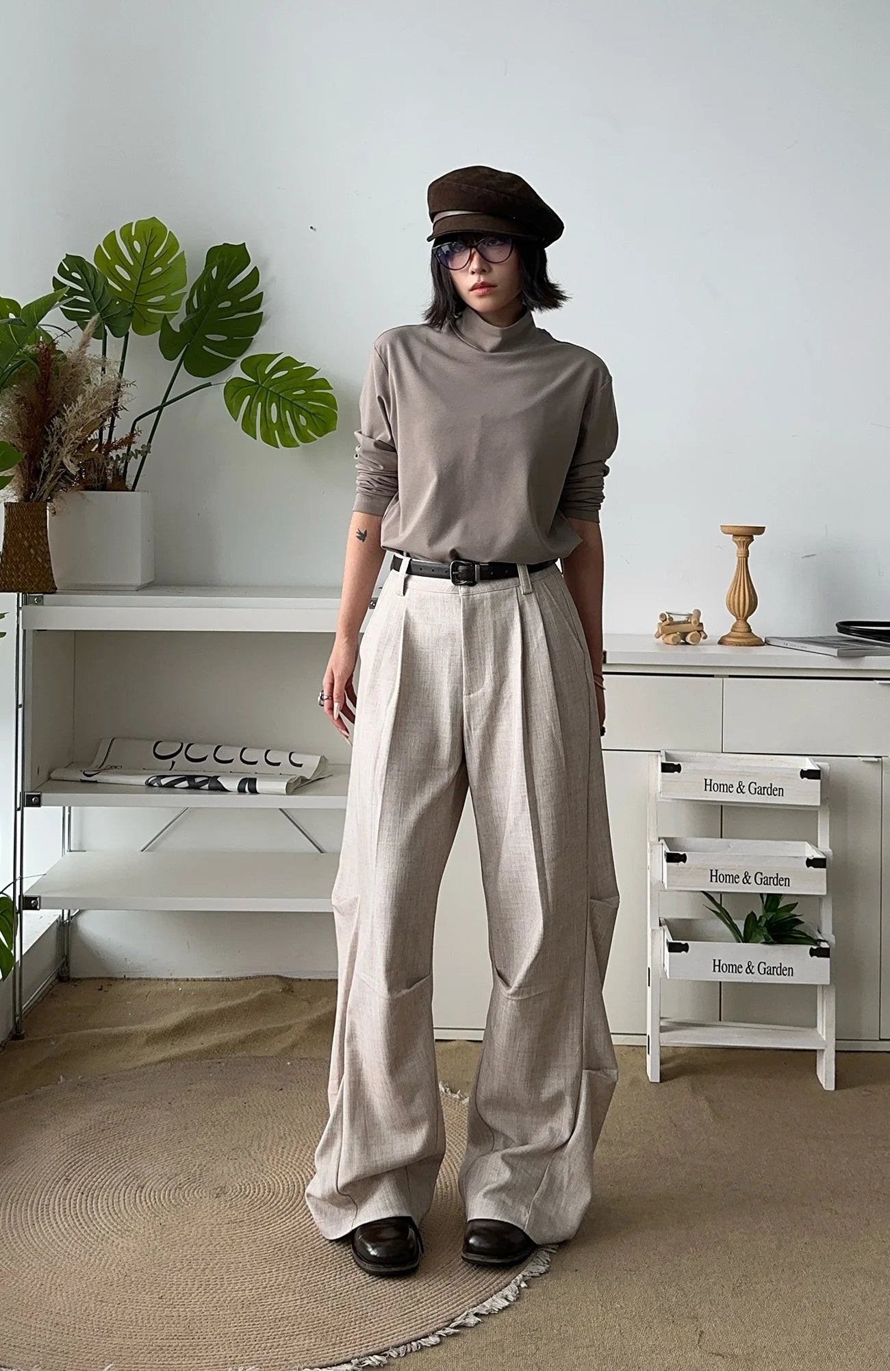 OKAYTHXBYE Geometric Multi-Pleated Trousers