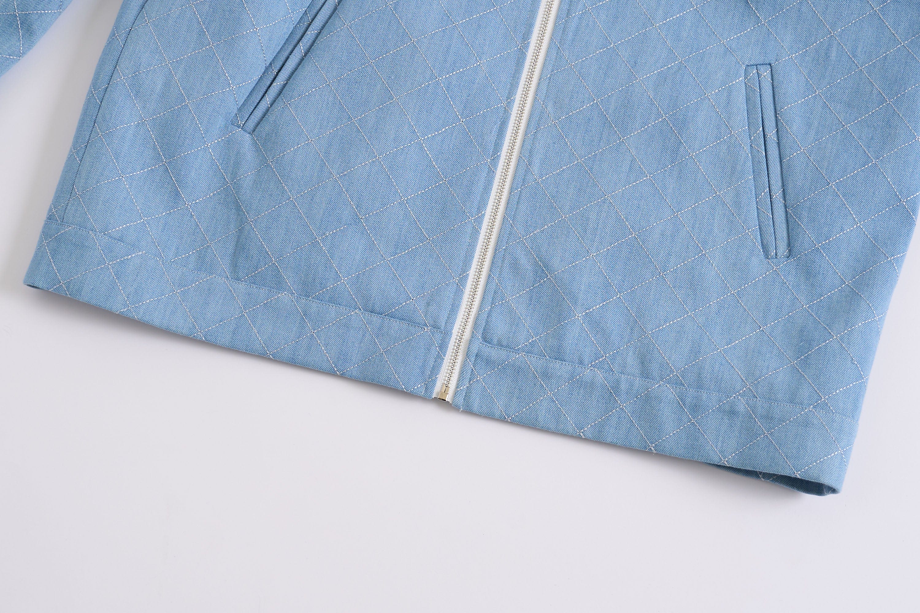 WIID Quilt-Stitch Contrast Collar Jacket