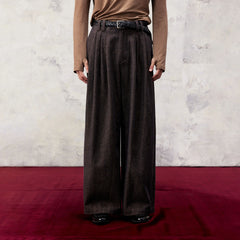 ALVNG AR ANTS Essential Pleats Linen-Blend Wide-Leg Pants