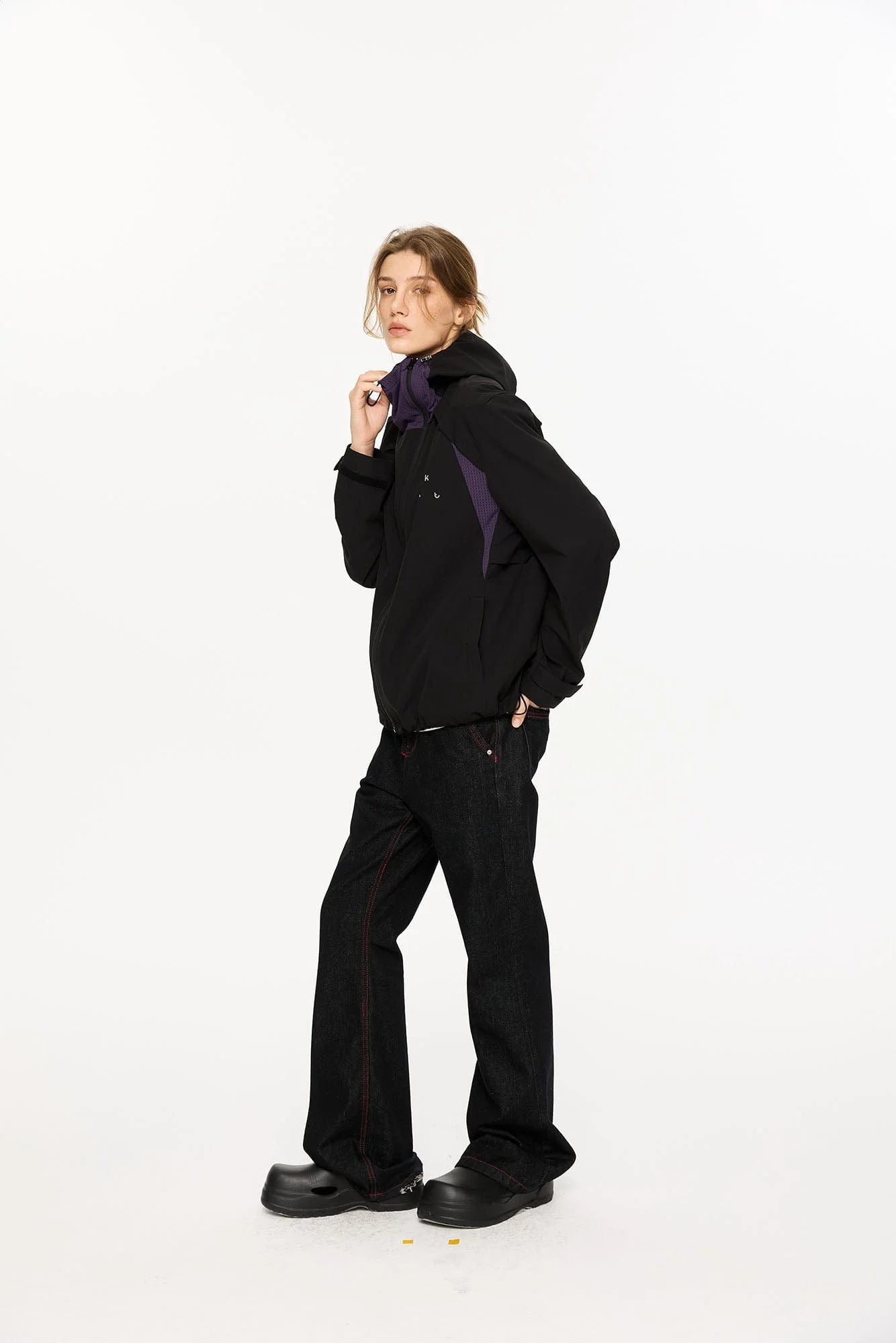 KREATE Asymmetric-Zip Teflon Hooded Jacket