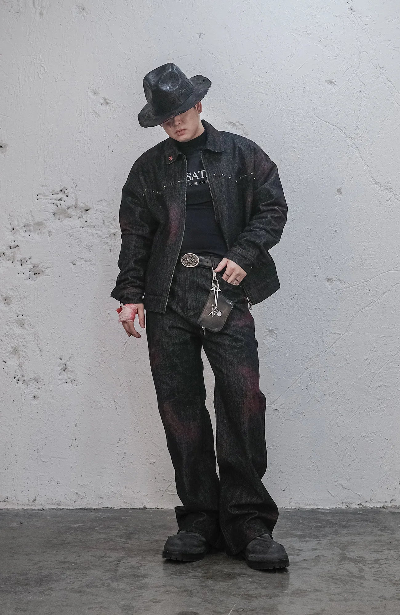UNDERWATER Bloodstained Raw Denim Jacket