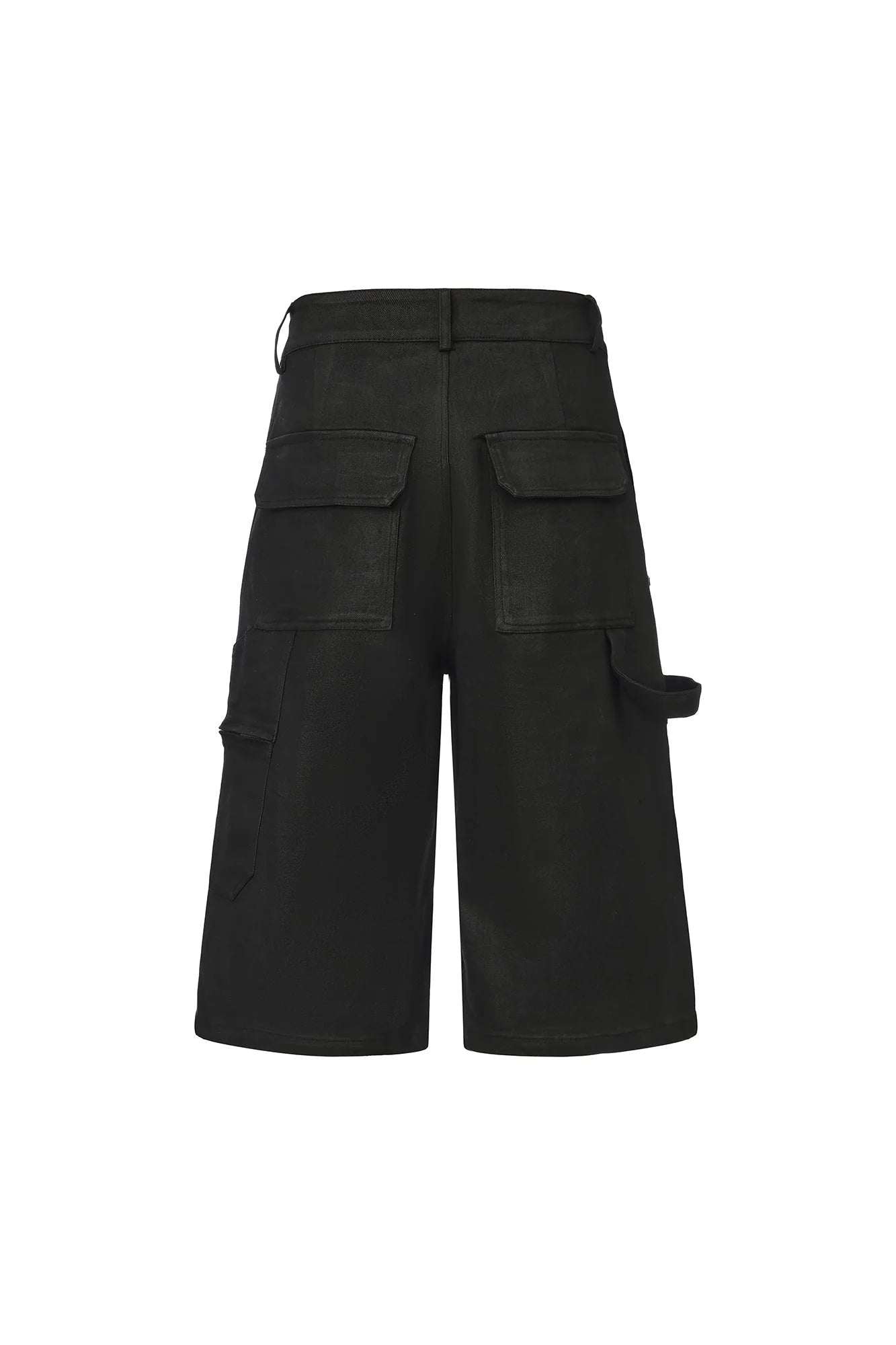 LUUUCAM Waxed Rivet Double-Knee Capri Shorts