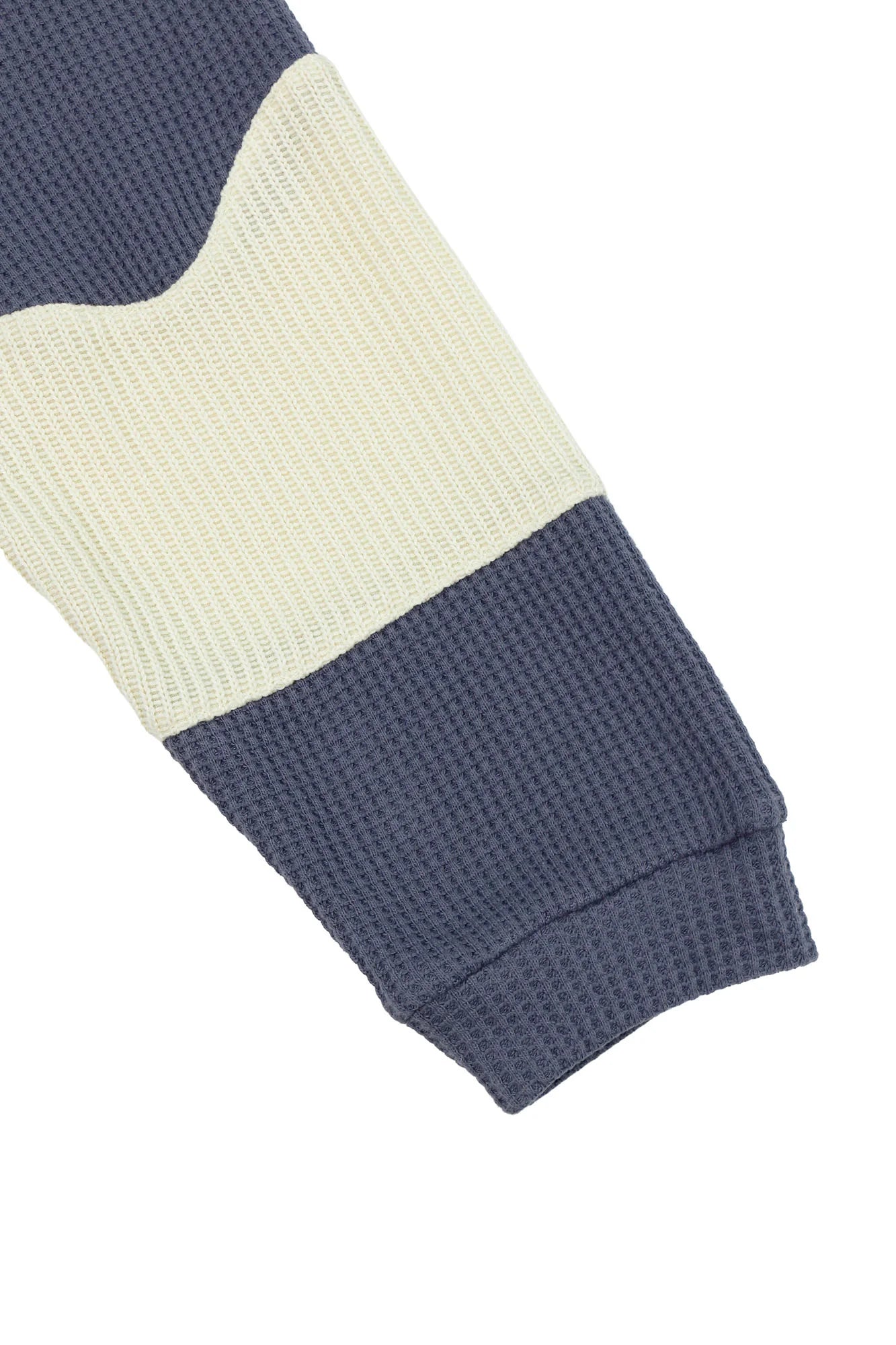 RELABEL Waffle-Knit Stripe Lace-Up Sweatshirt