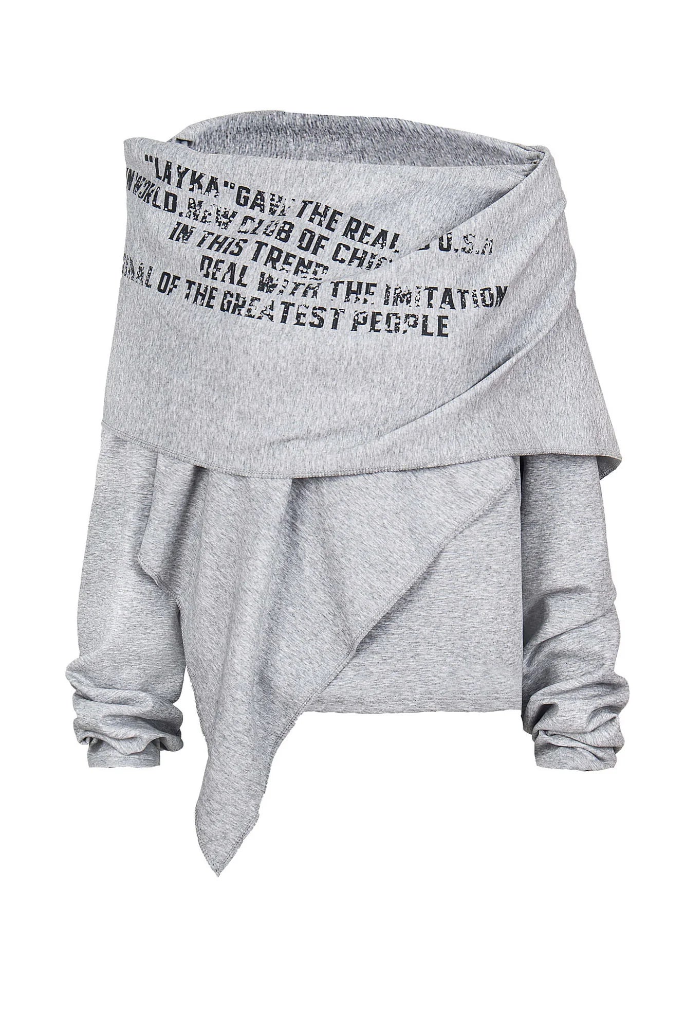 CLP Deconstructed Shawl-Overlay Sweatshirt