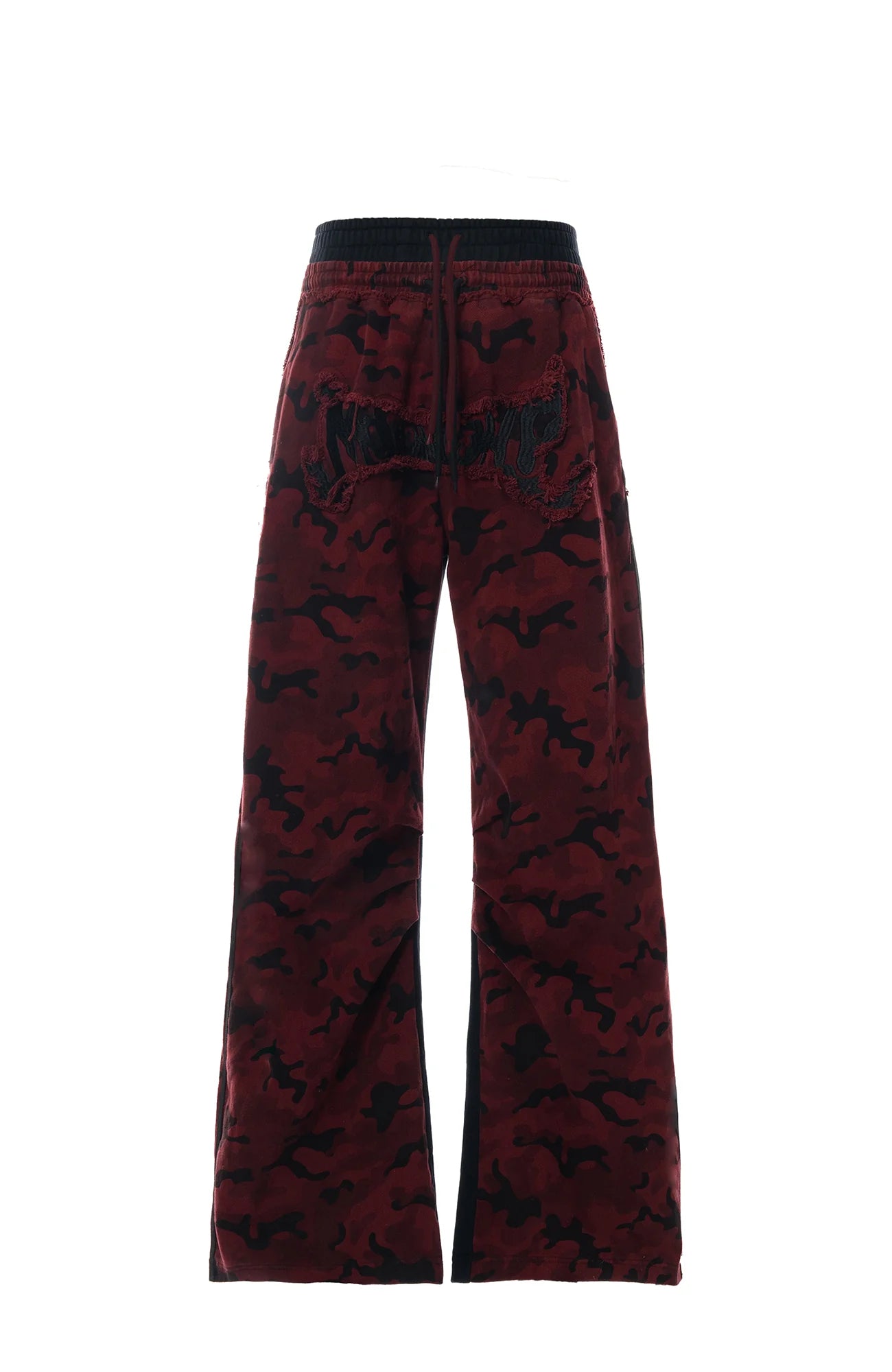 MOGONGSHE Camo Contrast Panel Double-Waist Oversized Sweatpants