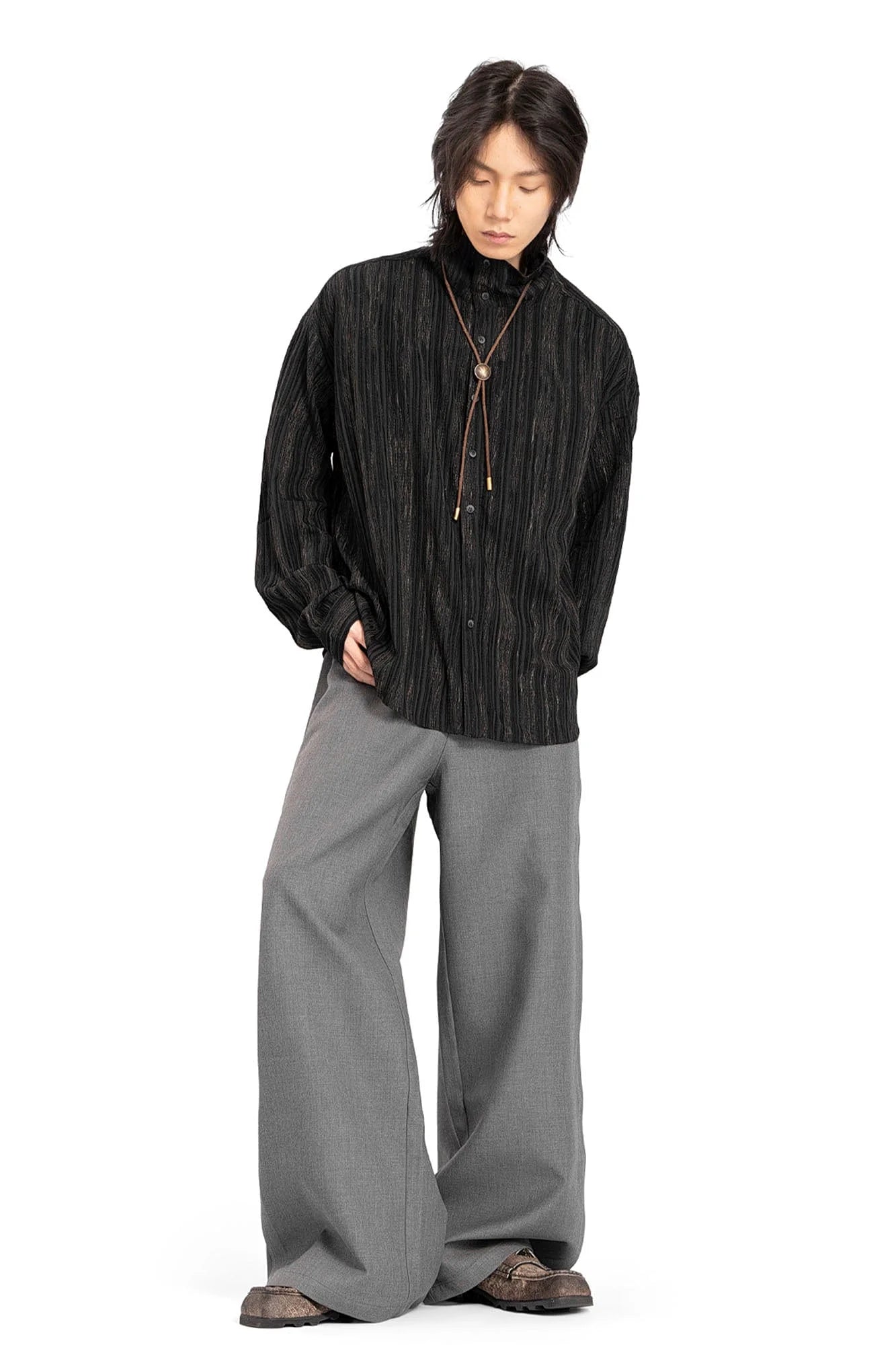 REWRITE Distressed Cowhide Saddle Loafers