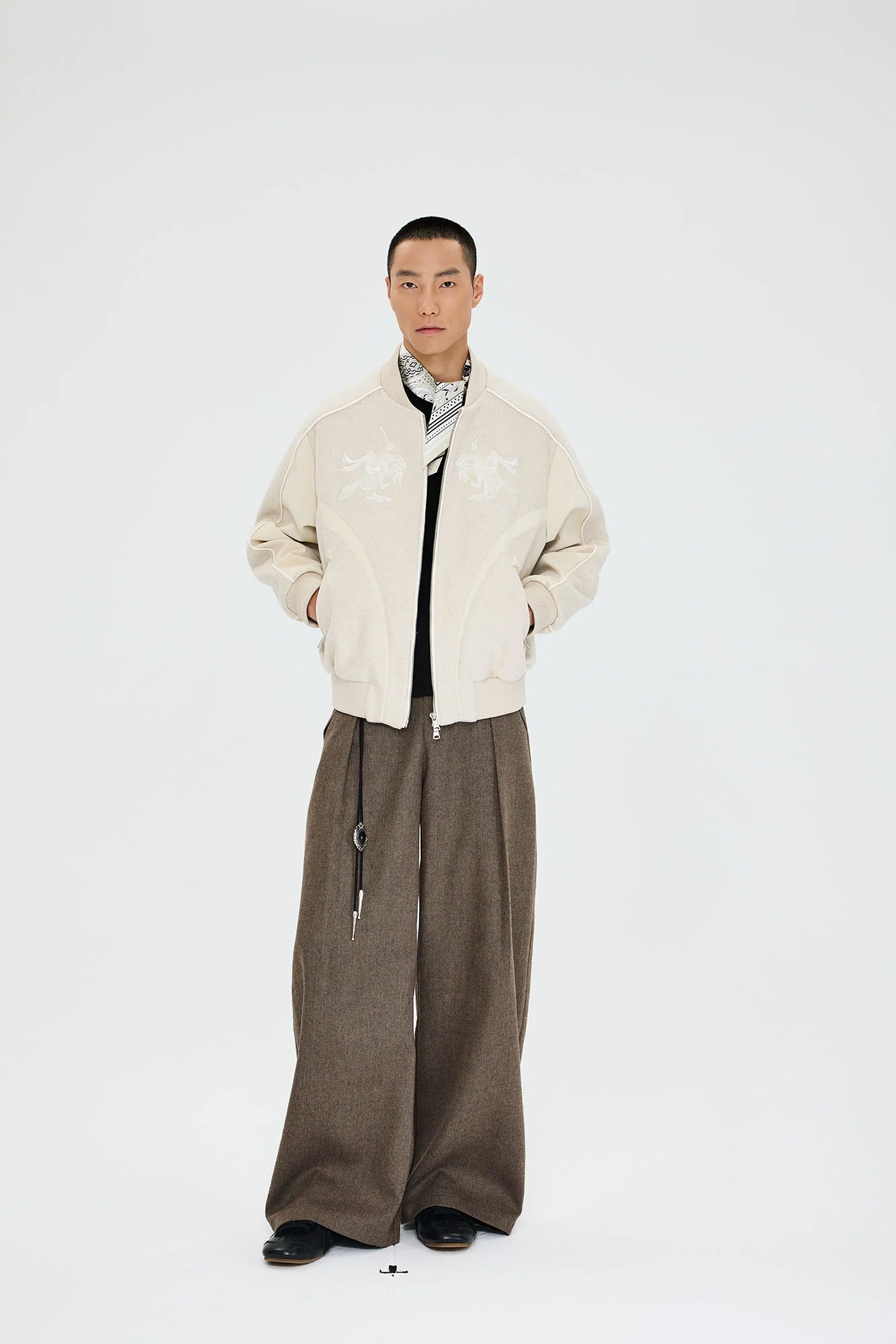 CATSSTAC Warrior Embroidered Panel Bomber Jacket