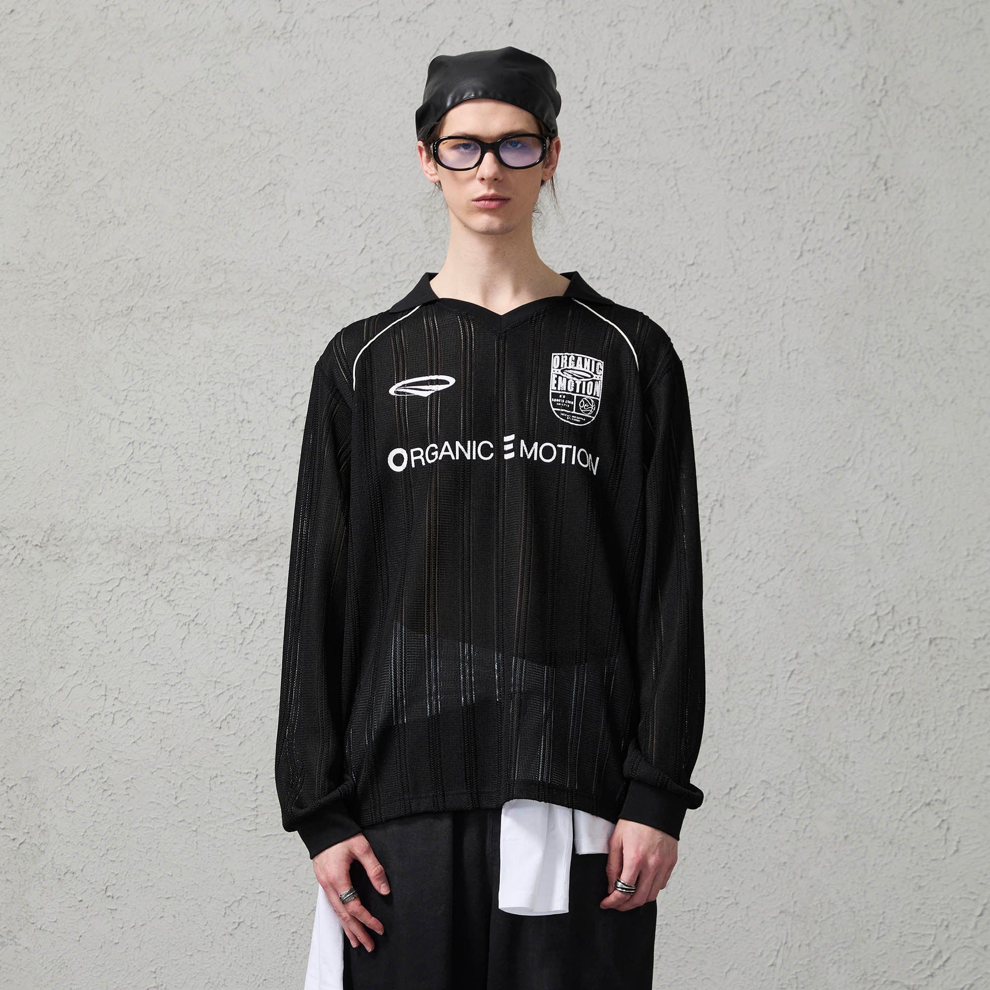 ORGANIC EMOTION Retro Sheer Striped Knit Raglan Jersey