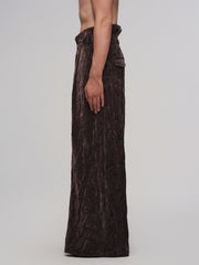 ILNya Nieternite Nifutur Velvet High-Waisted Pleated Wide-Leg Pants