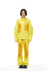 VANN VALRENCE Studded Gradient Stand Collar Oversized Jacket