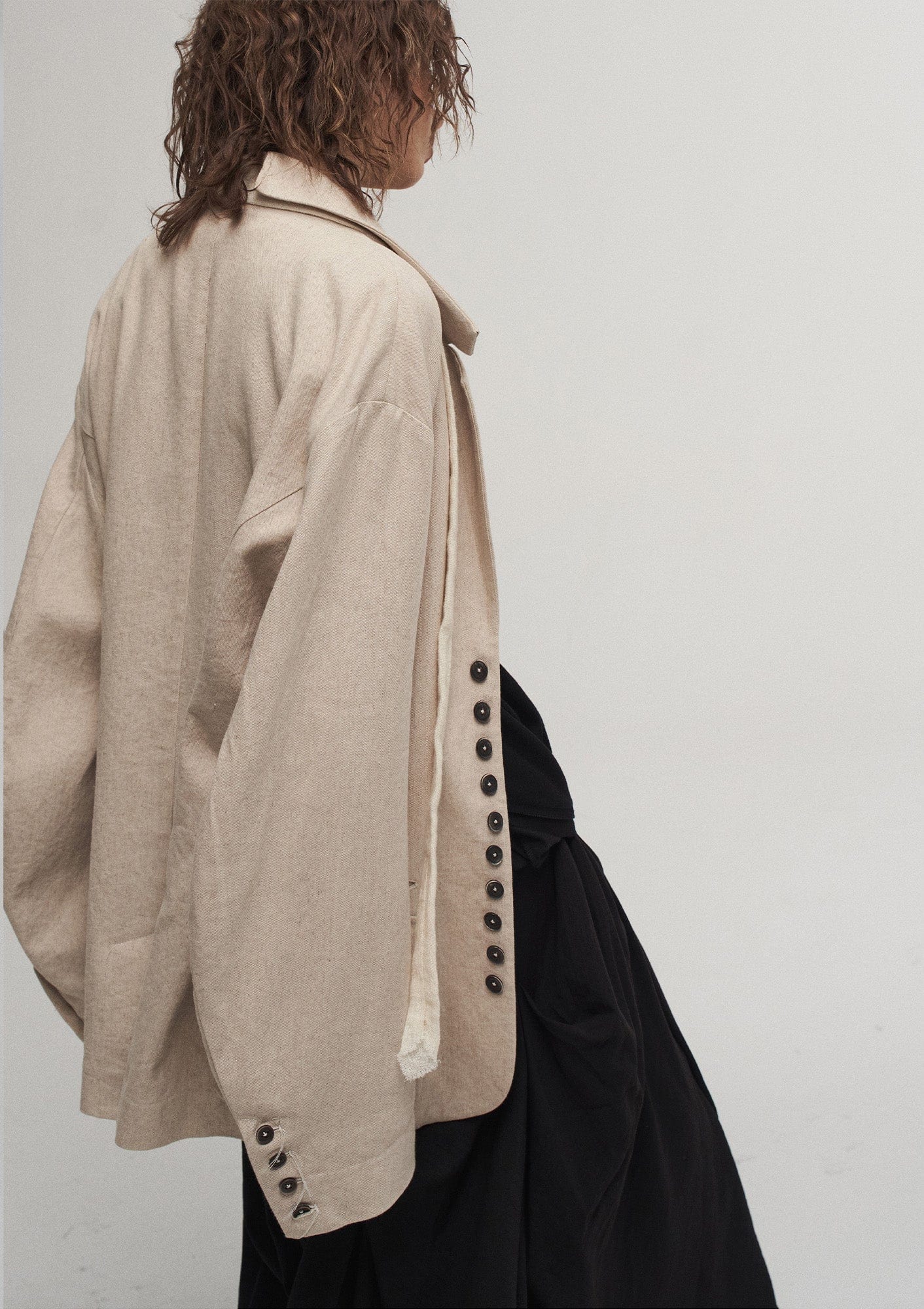 ILNya Nieternite Nifutur Ink Portrait Cotton-Linen Jacket
