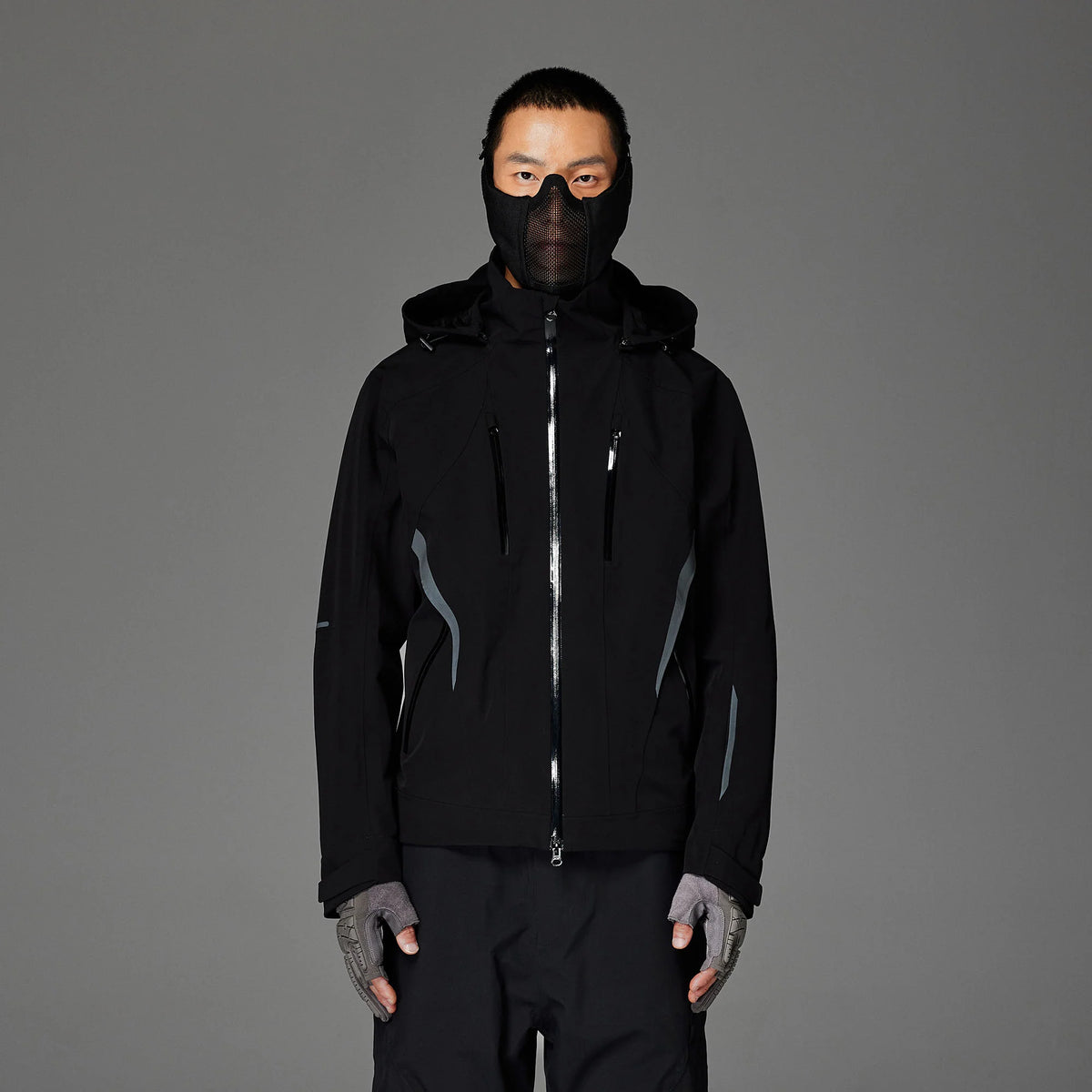 CATSSTAC Reflective Panels Tech Windbreaker Hooded Jacket