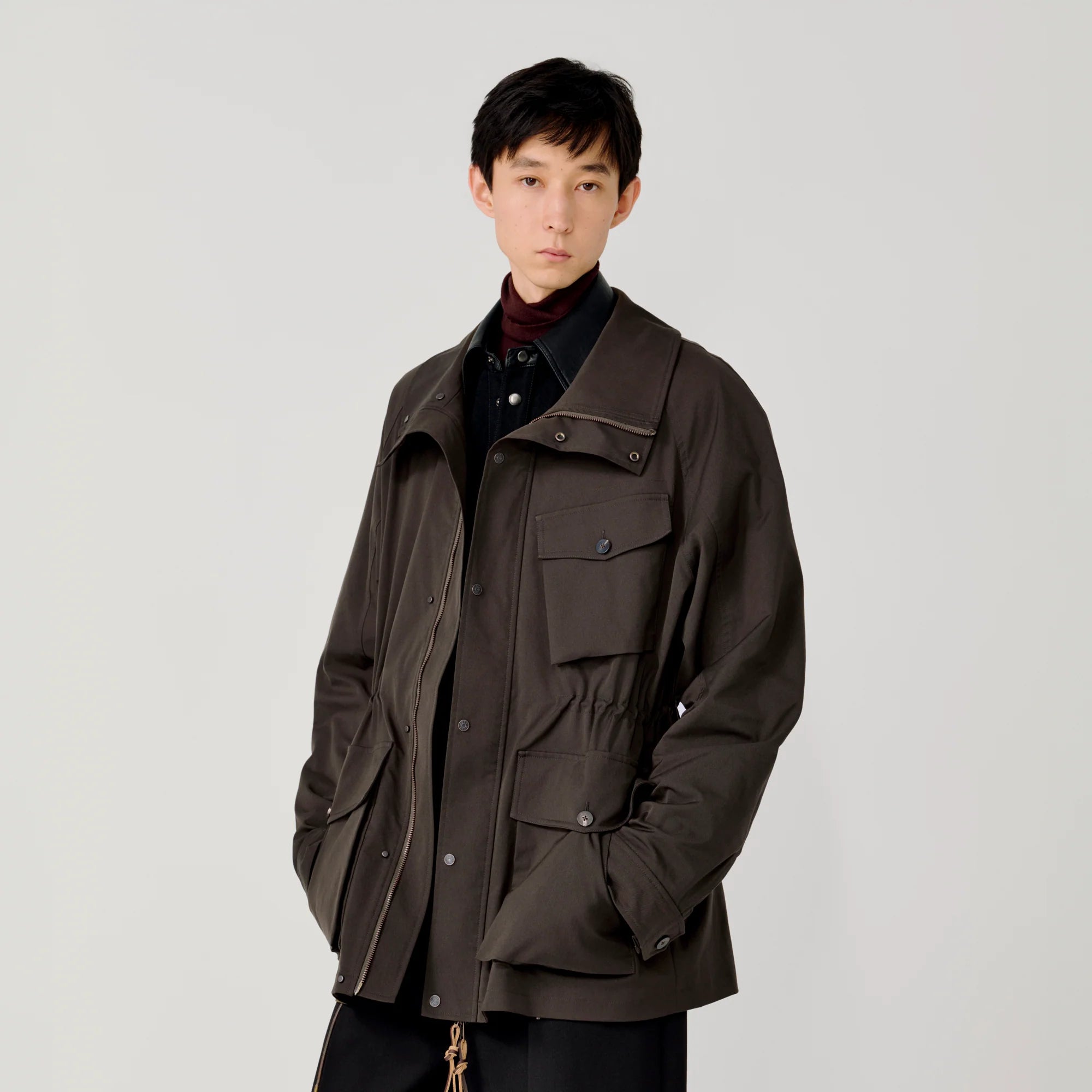 OPICLOTH Multi-Pockets Cinchable Utility Jacket