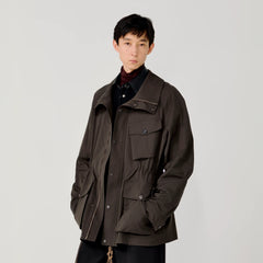OPICLOTH Multi-Pockets Cinchable Utility Jacket