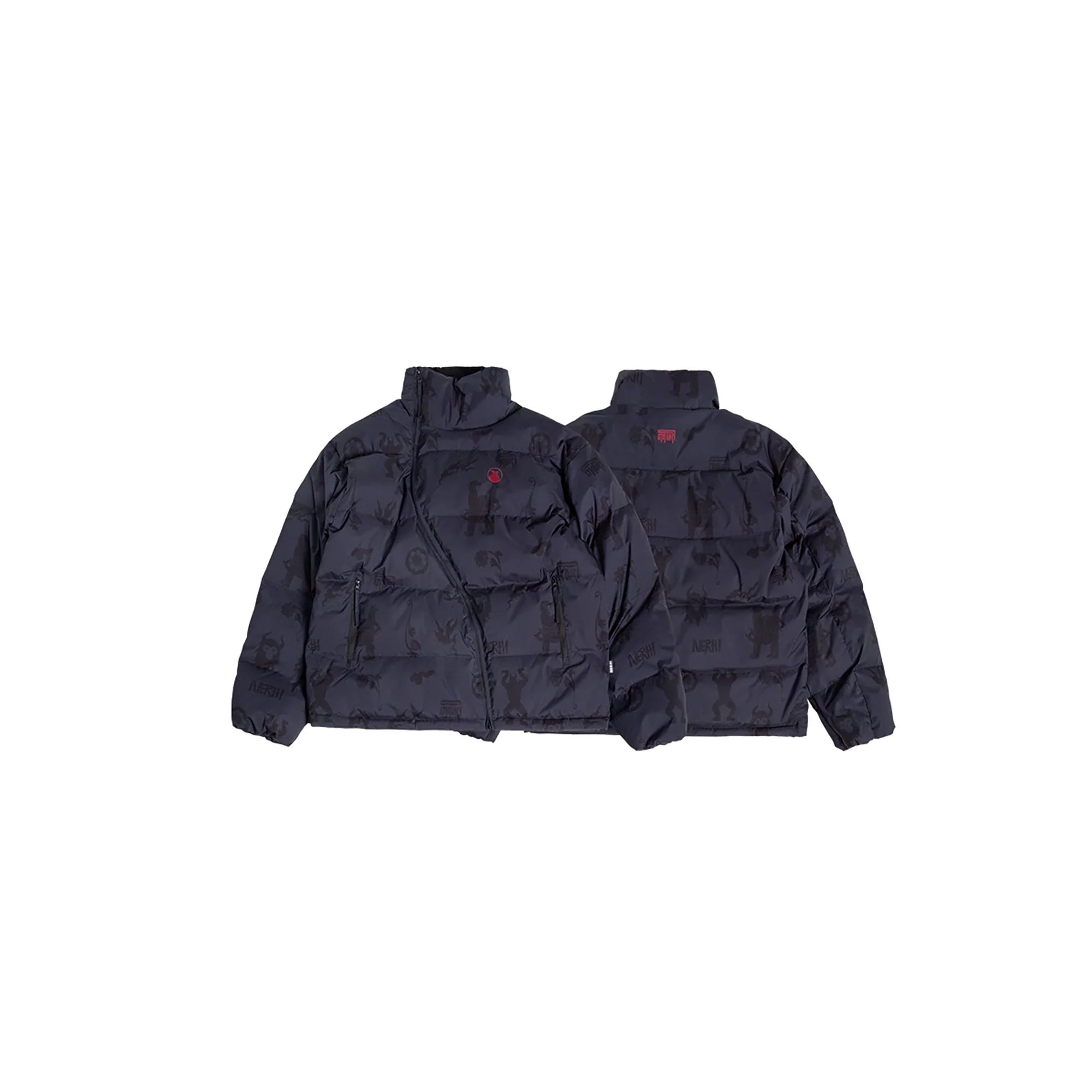 NERHI Asym Zip Full-Print Puffer Jacket
